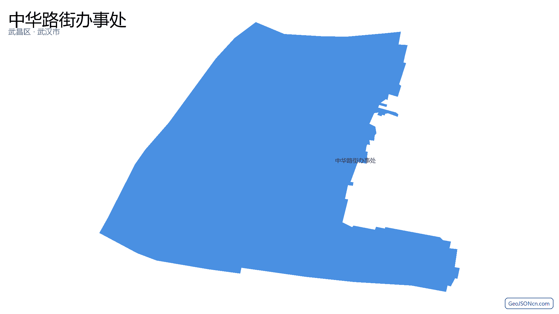 中华路街办事处行政区划边界地图（武昌区·武汉市）,提供GeoJSON、SHP矢量边界数据下载及高清地图大图(PNG/JPG) - GeoJSONcn.com