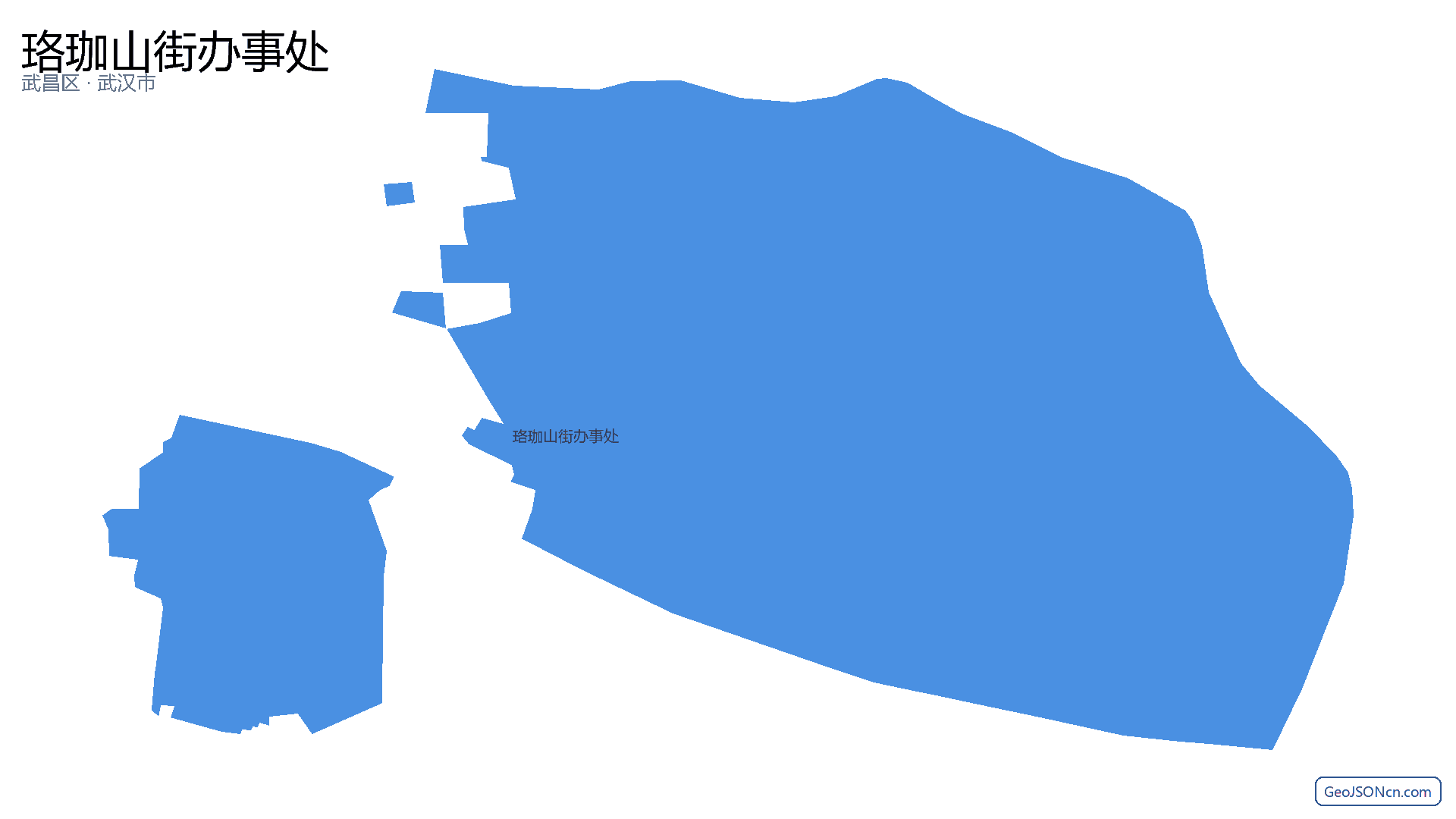 珞珈山街办事处行政区划边界地图(武昌区·武汉市),提供GeoJSON、SHP矢量边界数据下载及高清地图大图(PNG/JPG) - GeoJSONcn.com