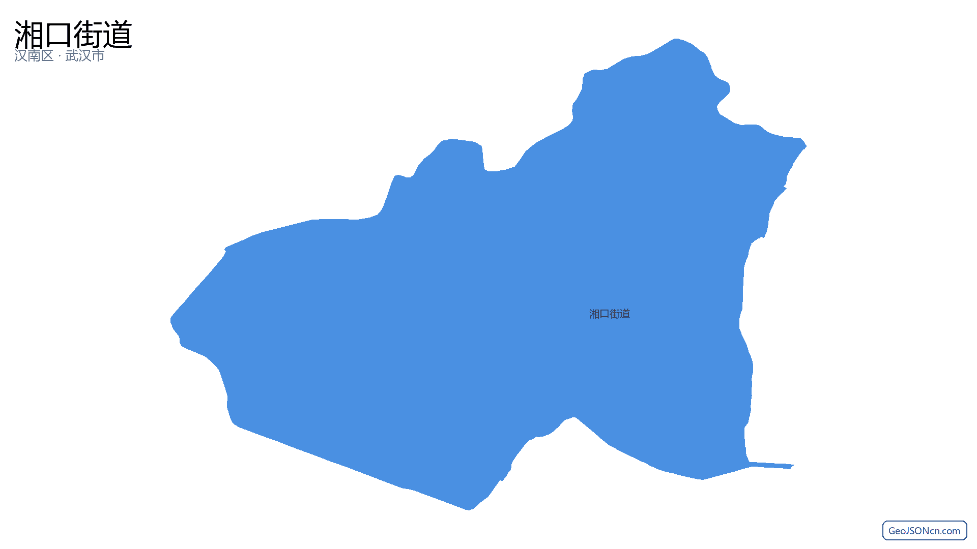 湘口街道行政区划边界地图(汉南区·武汉市),提供GeoJSON、SHP矢量边界数据下载及高清地图大图(PNG/JPG) - GeoJSONcn.com