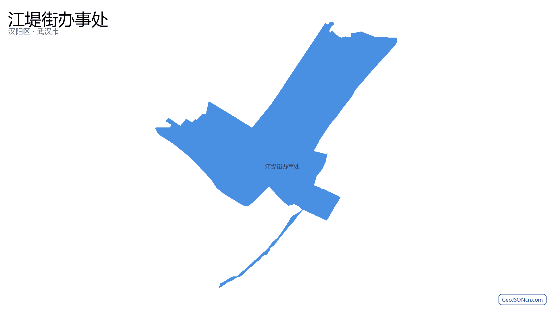 江堤街办事处行政区划边界地图（汉阳区·武汉市）,提供GeoJSON、SHP矢量边界数据下载及高清地图大图(PNG/JPG) - GeoJSONcn.com