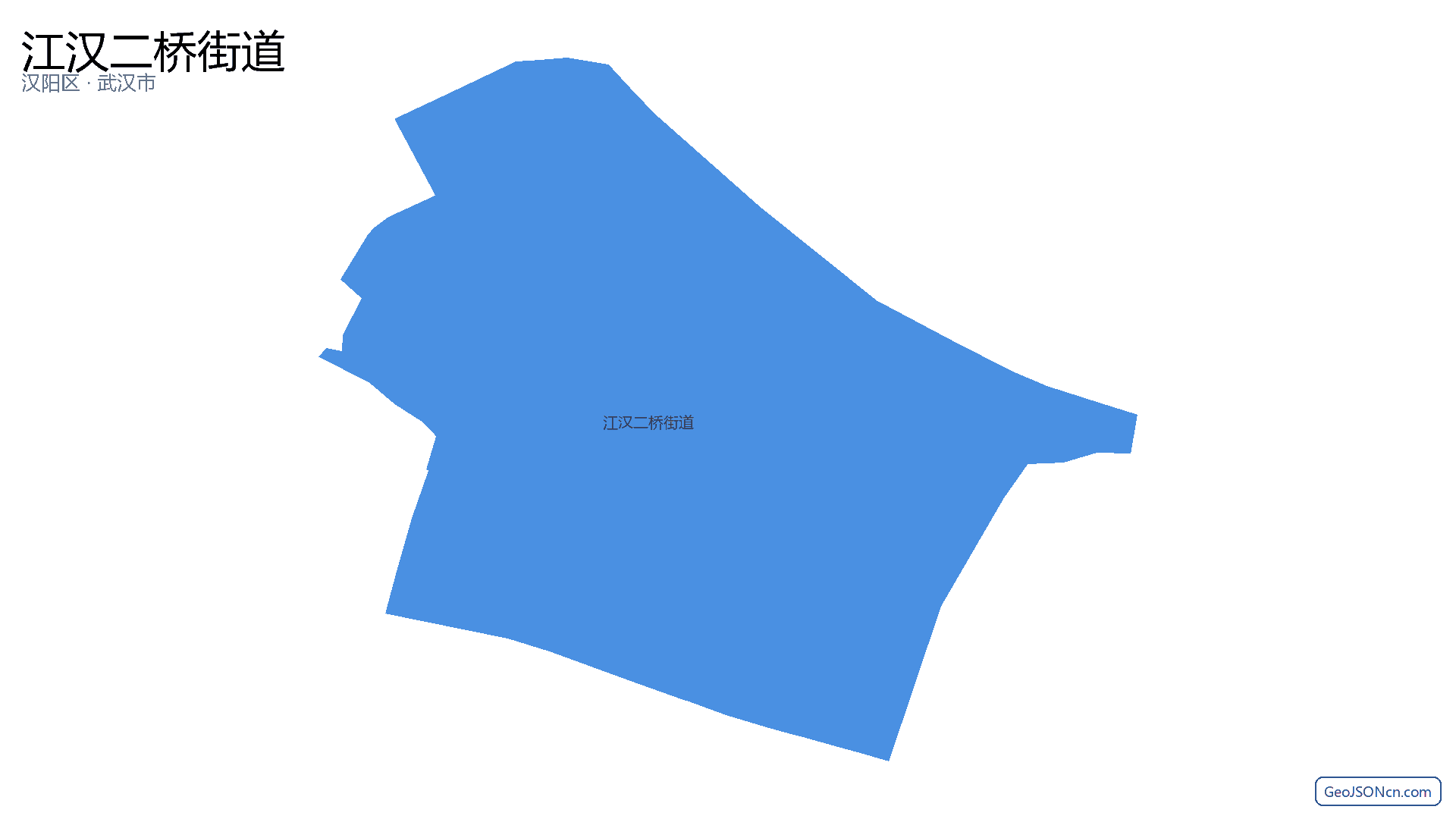 江汉二桥街道行政区划边界地图(汉阳区·武汉市),提供GeoJSON、SHP矢量边界数据下载及高清地图大图(PNG/JPG) - GeoJSONcn.com