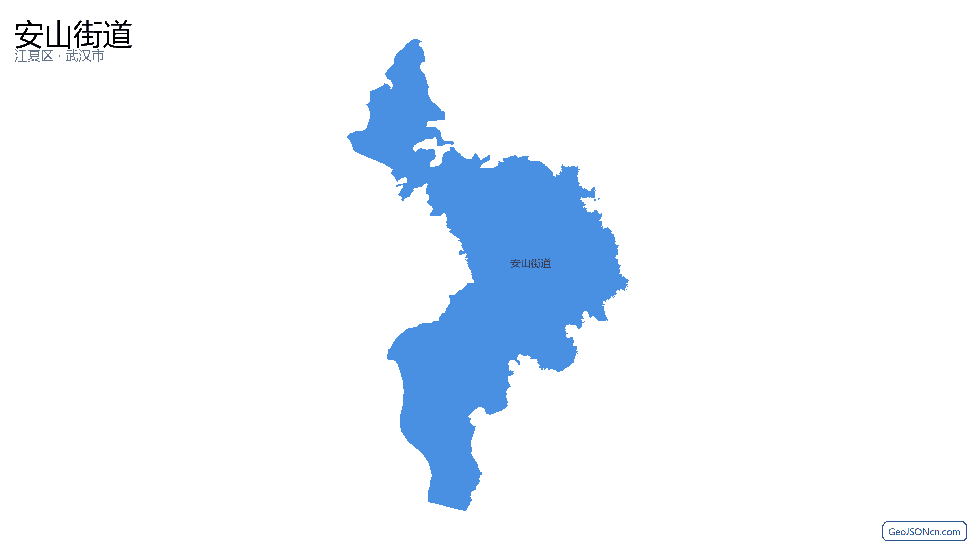 安山街道行政区划边界地图（江夏区·武汉市）,提供GeoJSON、SHP矢量边界数据下载及高清地图大图(PNG/JPG) - GeoJSONcn.com