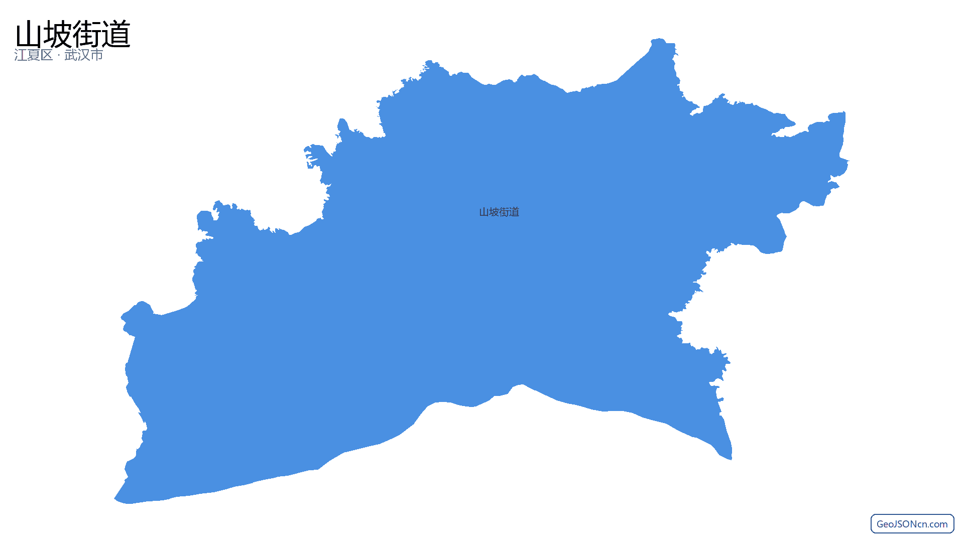 山坡街道行政区划边界地图（江夏区·武汉市）,提供GeoJSON、SHP矢量边界数据下载及高清地图大图(PNG/JPG) - GeoJSONcn.com