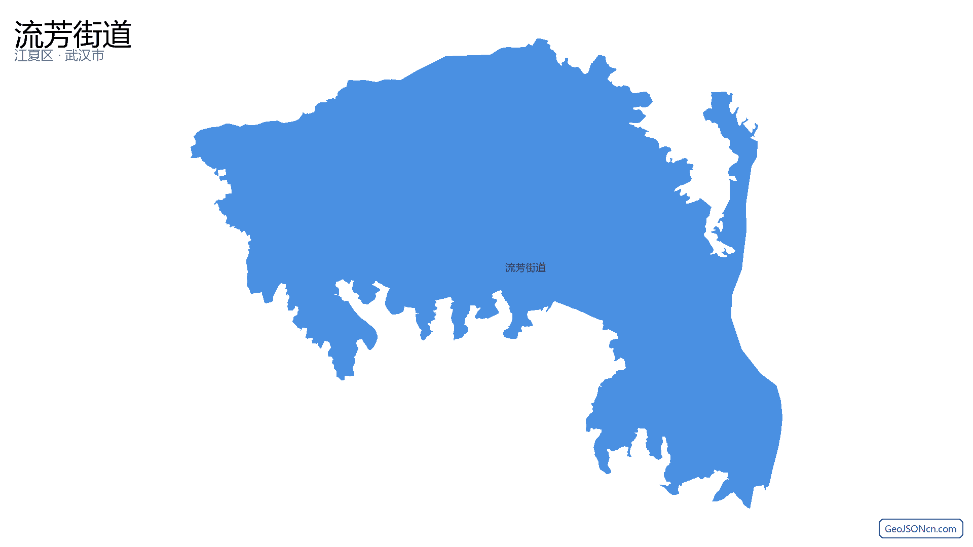 流芳街道行政区划边界地图(江夏区·武汉市),提供GeoJSON、SHP矢量边界数据下载及高清地图大图(PNG/JPG) - GeoJSONcn.com