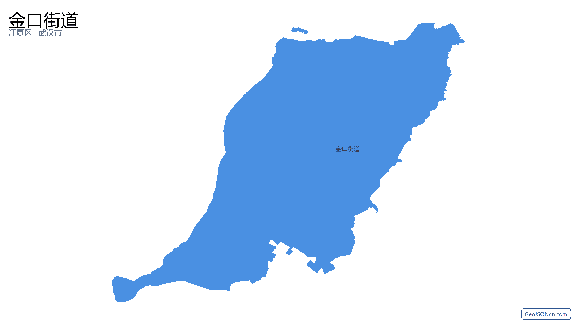 金口街道行政区划边界地图（江夏区·武汉市）,提供GeoJSON、SHP矢量边界数据下载及高清地图大图(PNG/JPG) - GeoJSONcn.com