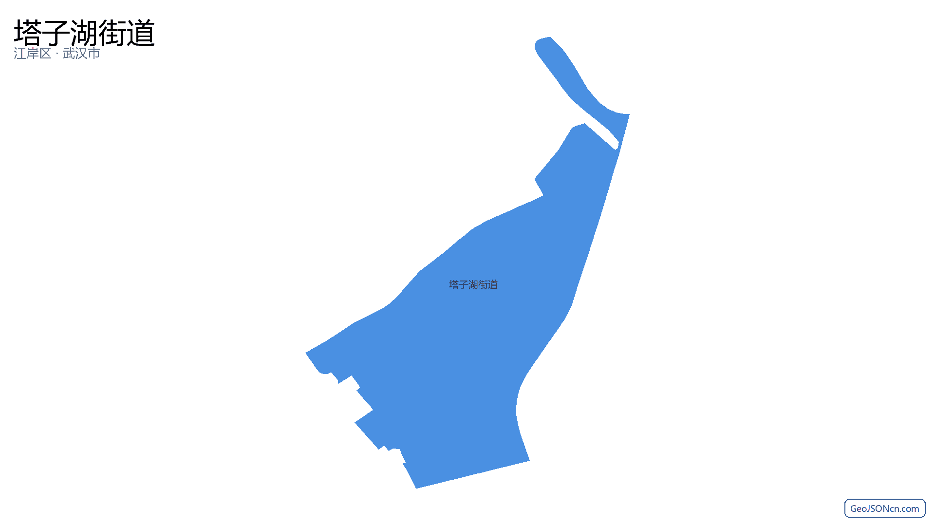塔子湖街道行政区划边界地图(江岸区·武汉市),提供GeoJSON、SHP矢量边界数据下载及高清地图大图(PNG/JPG) - GeoJSONcn.com
