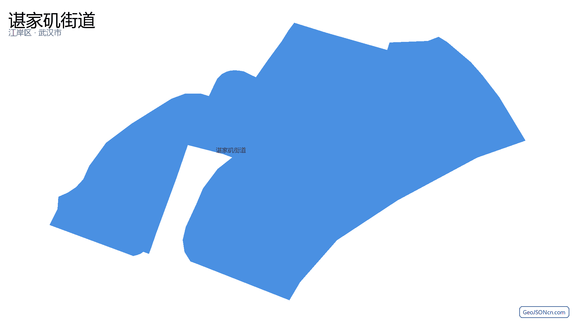 谌家矶街道行政区划边界地图（江岸区·武汉市）,提供GeoJSON、SHP矢量边界数据下载及高清地图大图(PNG/JPG) - GeoJSONcn.com