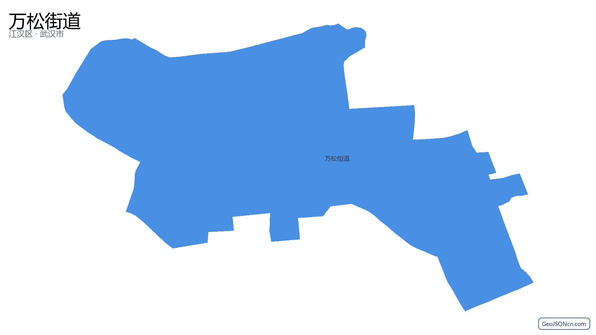 万松街道行政区划边界地图（江汉区·武汉市）,提供GeoJSON、SHP矢量边界数据下载及高清地图大图(PNG/JPG) - GeoJSONcn.com