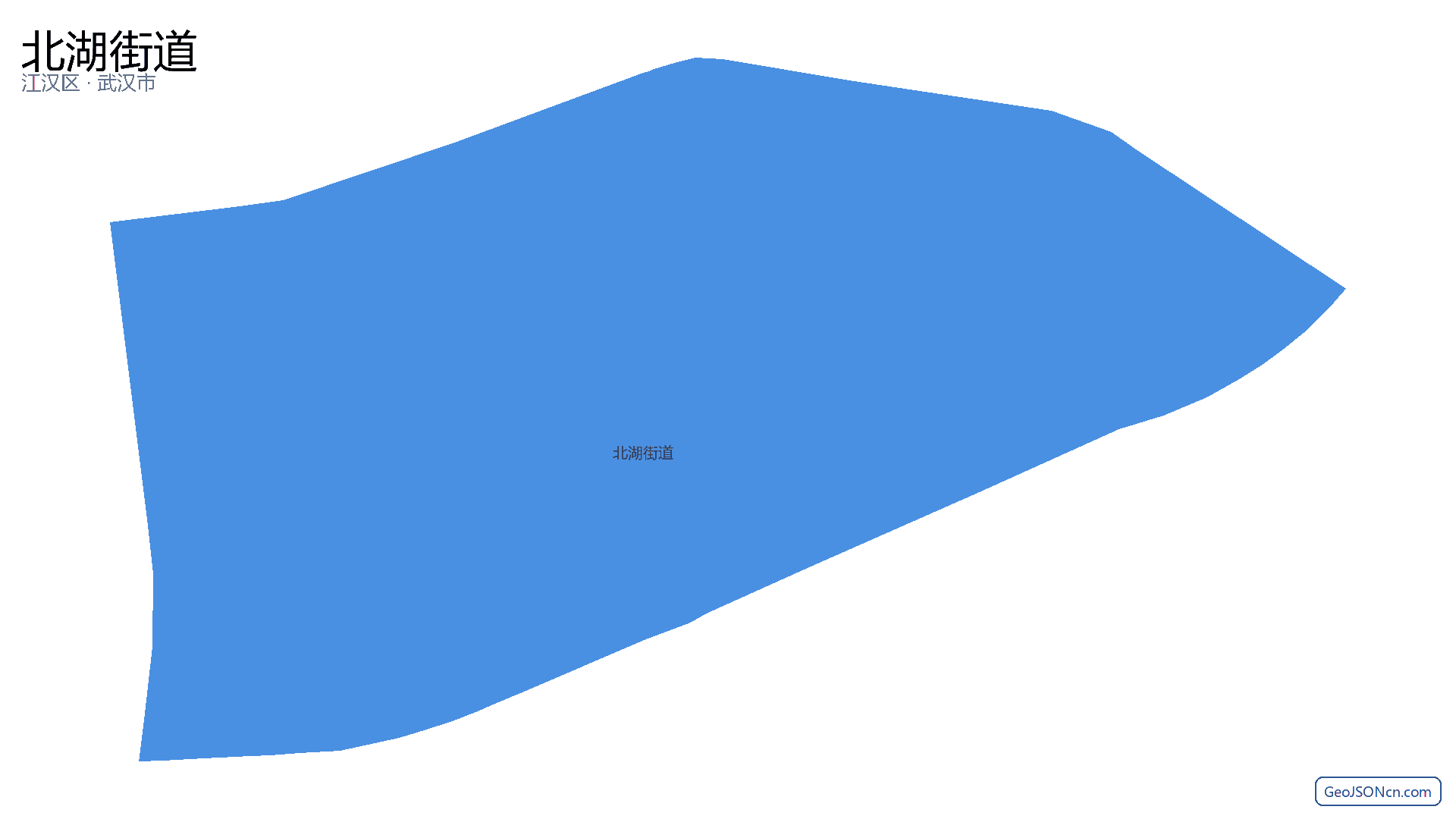 北湖街道行政区划边界地图（江汉区·武汉市）,提供GeoJSON、SHP矢量边界数据下载及高清地图大图(PNG/JPG) - GeoJSONcn.com