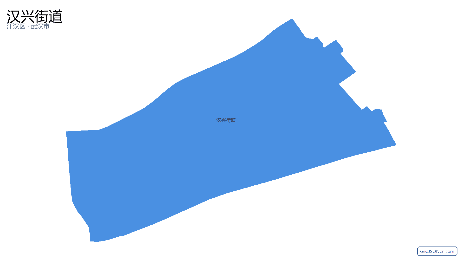 汉兴街道行政区划边界地图（江汉区·武汉市）,提供GeoJSON、SHP矢量边界数据下载及高清地图大图(PNG/JPG) - GeoJSONcn.com