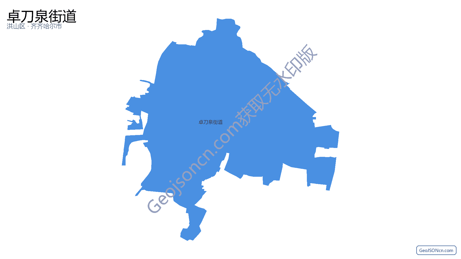 卓刀泉街道行政区划边界地图（洪山区·武汉市）,提供GeoJSON、SHP矢量边界数据下载及高清地图大图(PNG/JPG) - GeoJSONcn.com