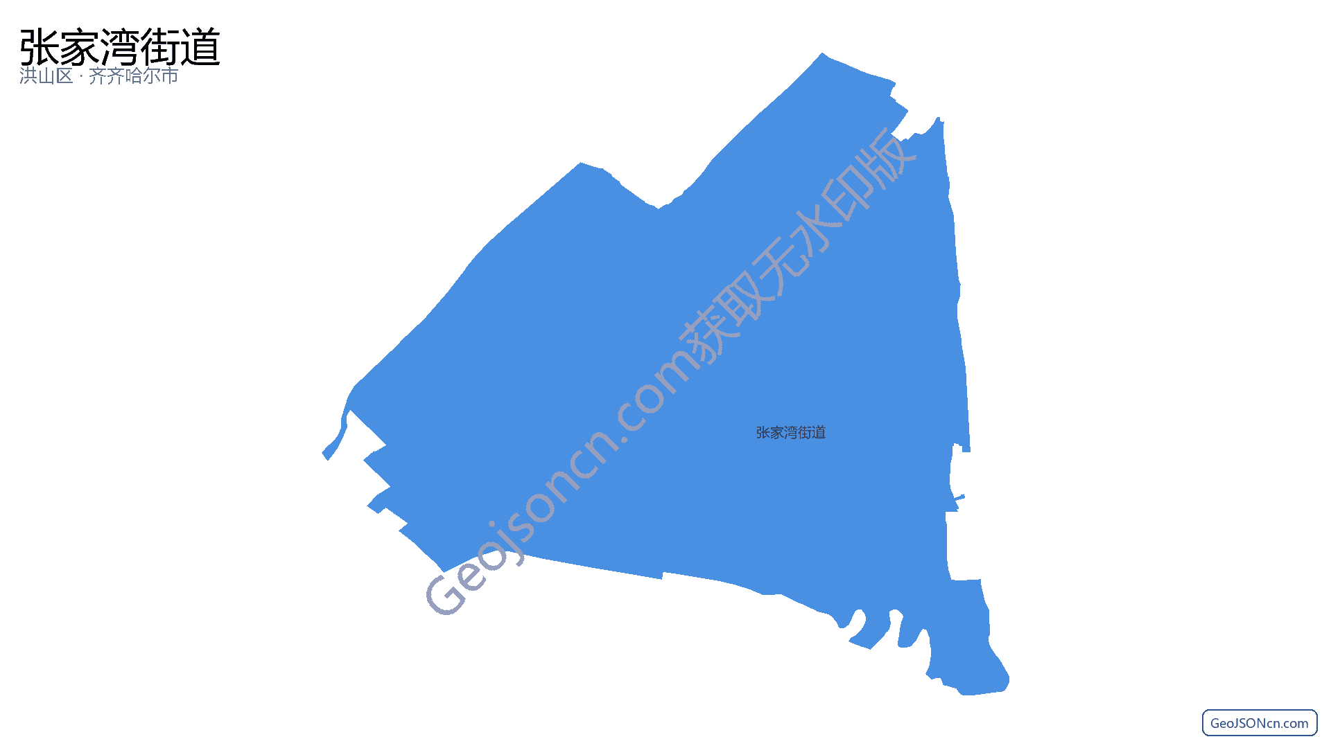 张家湾街道行政区划边界地图（洪山区·武汉市）,提供GeoJSON、SHP矢量边界数据下载及高清地图大图(PNG/JPG) - GeoJSONcn.com
