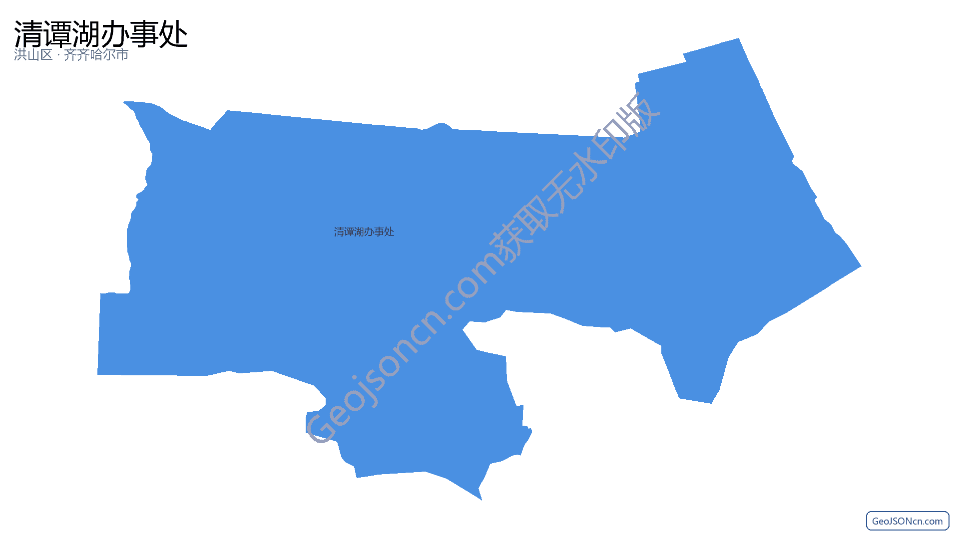 清谭湖办事处行政区划边界地图（洪山区·武汉市）,提供GeoJSON、SHP矢量边界数据下载及高清地图大图(PNG/JPG) - GeoJSONcn.com