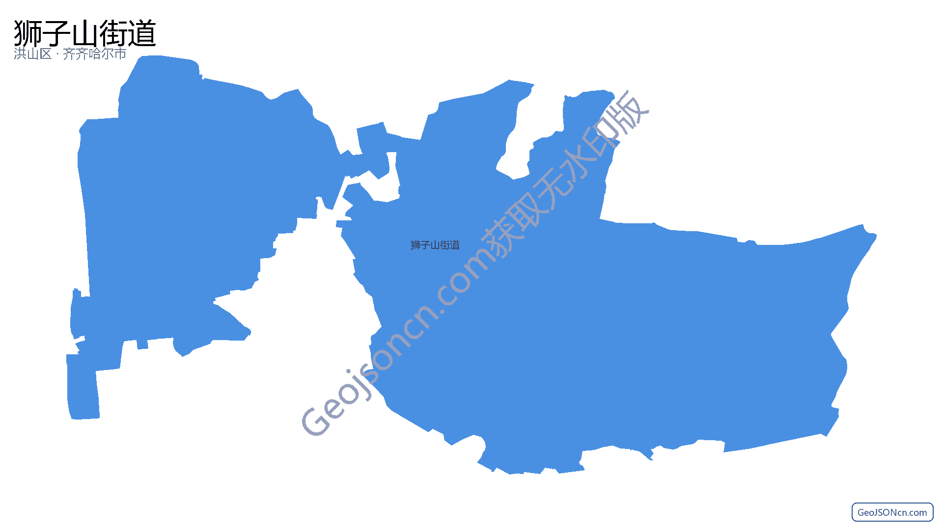狮子山街道行政区划边界地图（洪山区·武汉市）,提供GeoJSON、SHP矢量边界数据下载及高清地图大图(PNG/JPG) - GeoJSONcn.com