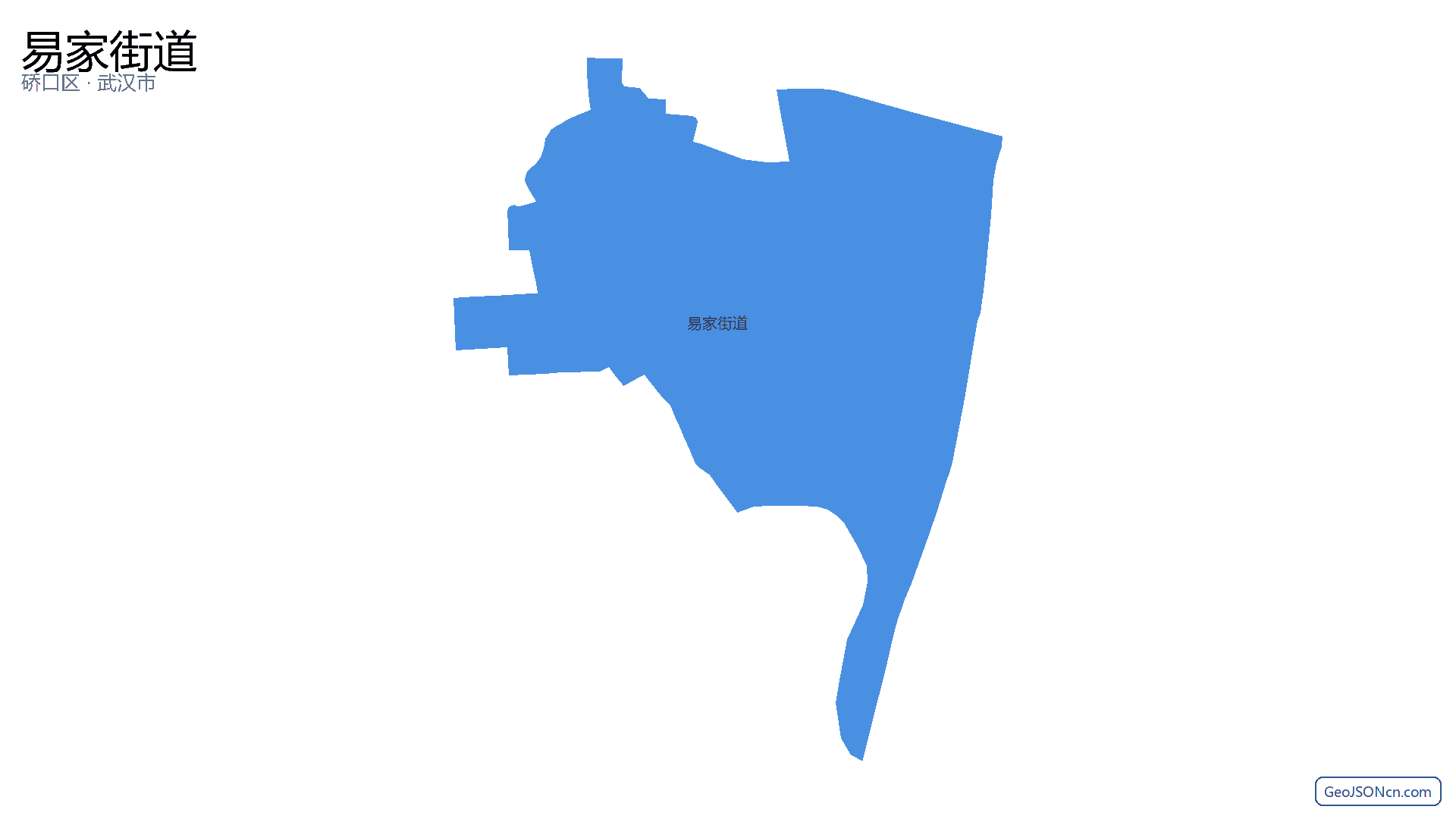 易家街道行政区划边界地图（硚口区·武汉市）,提供GeoJSON、SHP矢量边界数据下载及高清地图大图(PNG/JPG) - GeoJSONcn.com