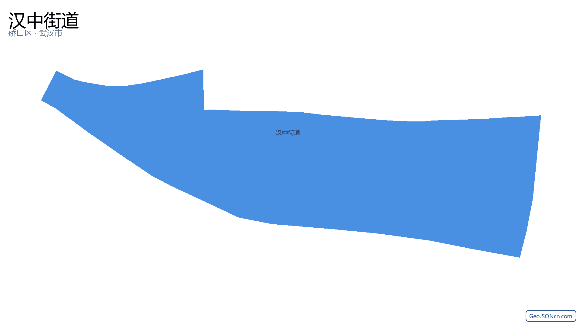 汉中街道行政区划边界地图（硚口区·武汉市）,提供GeoJSON、SHP矢量边界数据下载及高清地图大图(PNG/JPG) - GeoJSONcn.com