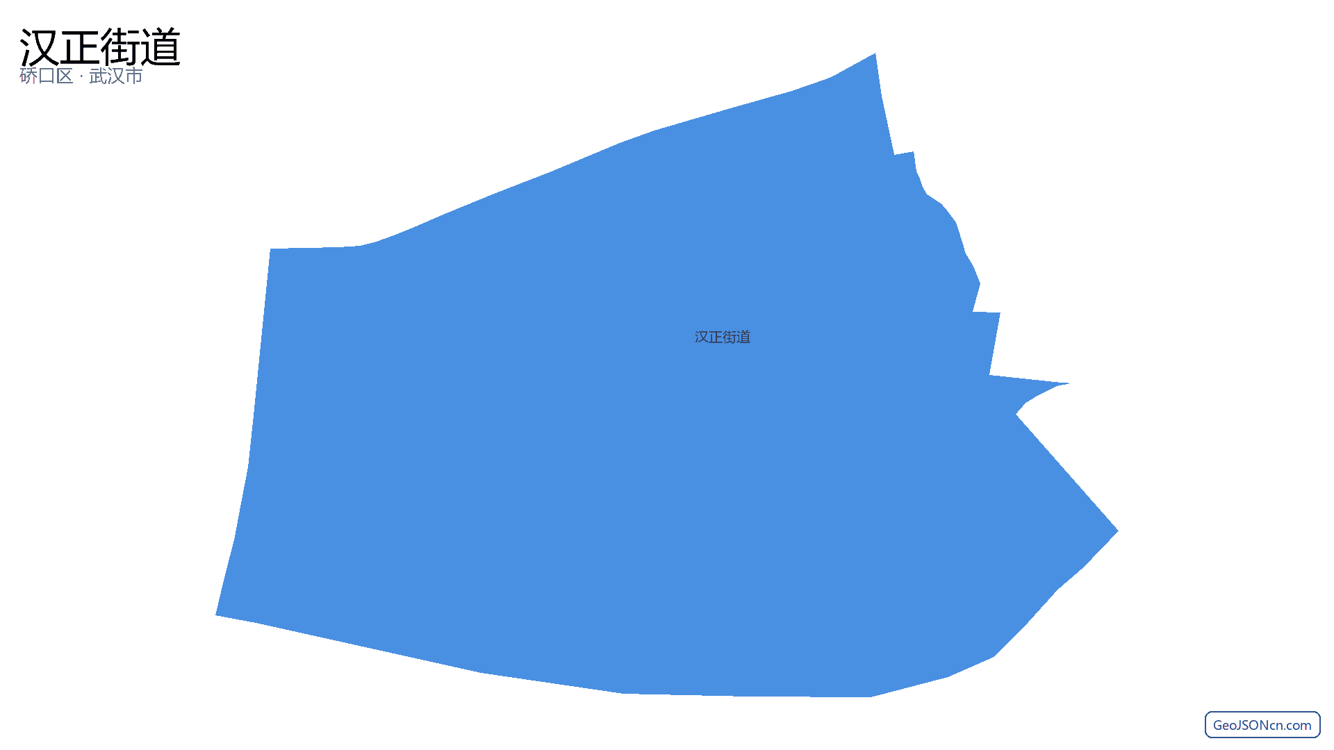 汉正街道行政区划边界地图(硚口区·武汉市),提供GeoJSON、SHP矢量边界数据下载及高清地图大图(PNG/JPG) - GeoJSONcn.com
