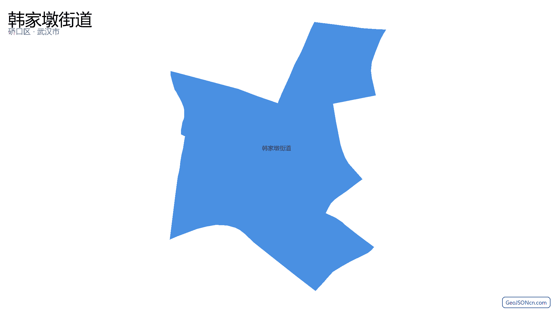 韩家墩街道行政区划边界地图(硚口区·武汉市),提供GeoJSON、SHP矢量边界数据下载及高清地图大图(PNG/JPG) - GeoJSONcn.com