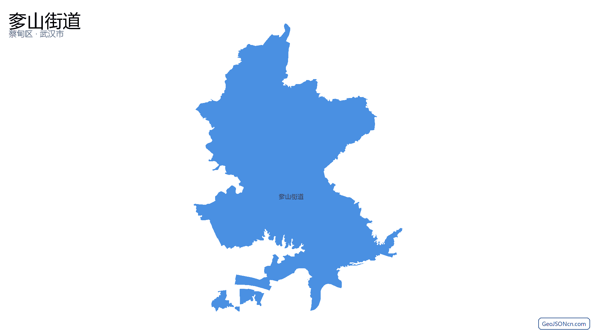 奓山街道行政区划边界地图(蔡甸区·武汉市),提供GeoJSON、SHP矢量边界数据下载及高清地图大图(PNG/JPG) - GeoJSONcn.com