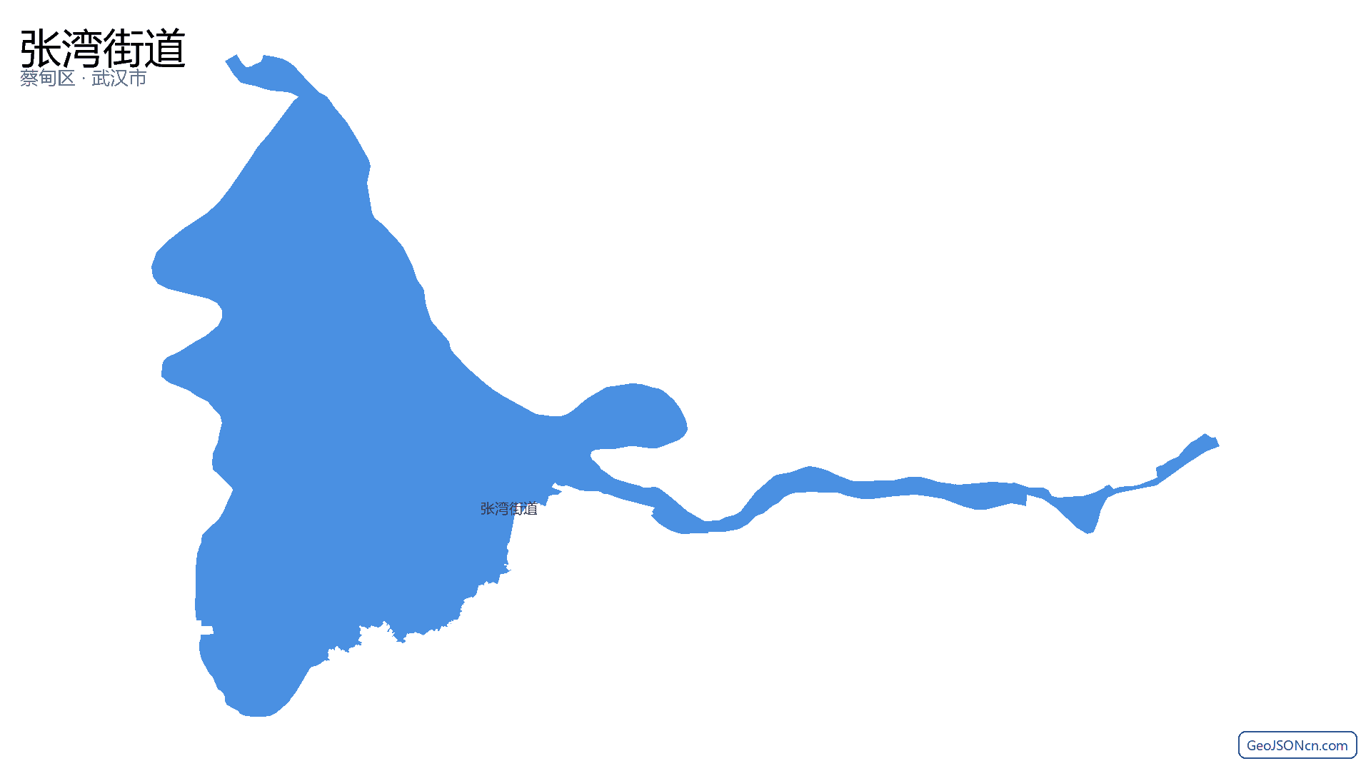 张湾街道行政区划边界地图(蔡甸区·武汉市),提供GeoJSON、SHP矢量边界数据下载及高清地图大图(PNG/JPG) - GeoJSONcn.com