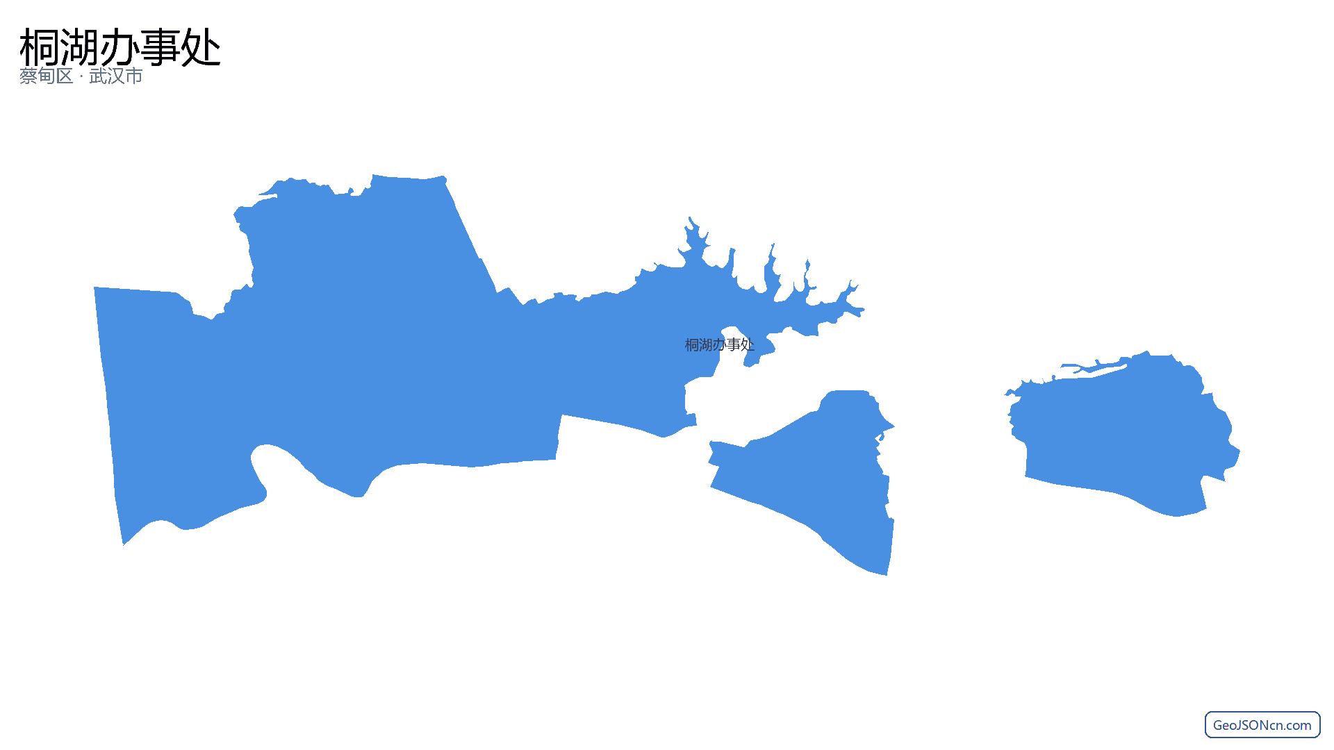 桐湖办事处行政区划边界地图(蔡甸区·武汉市),提供GeoJSON、SHP矢量边界数据下载及高清地图大图(PNG/JPG) - GeoJSONcn.com
