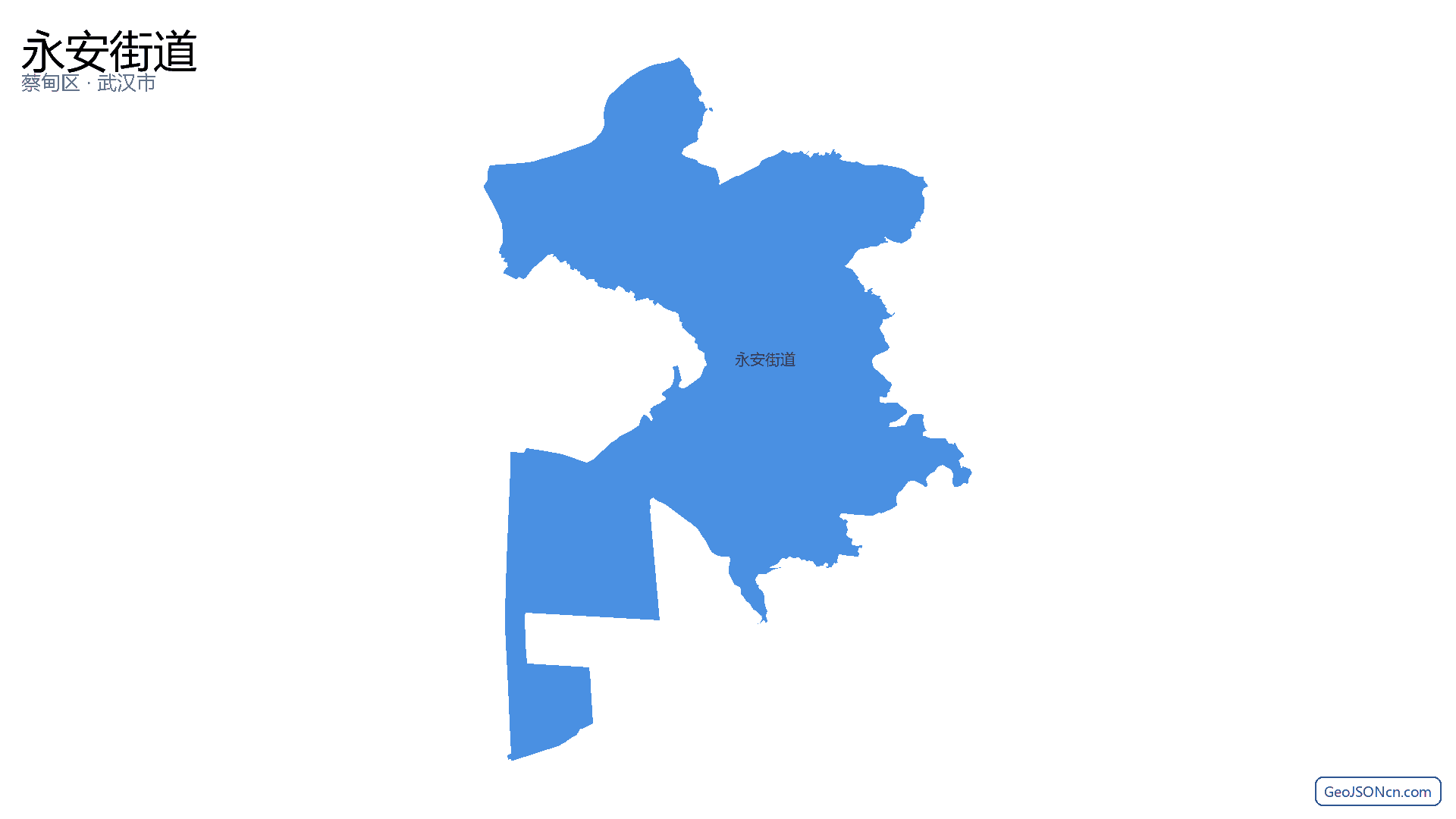 永安街道行政区划边界地图（蔡甸区·武汉市）,提供GeoJSON、SHP矢量边界数据下载及高清地图大图(PNG/JPG) - GeoJSONcn.com
