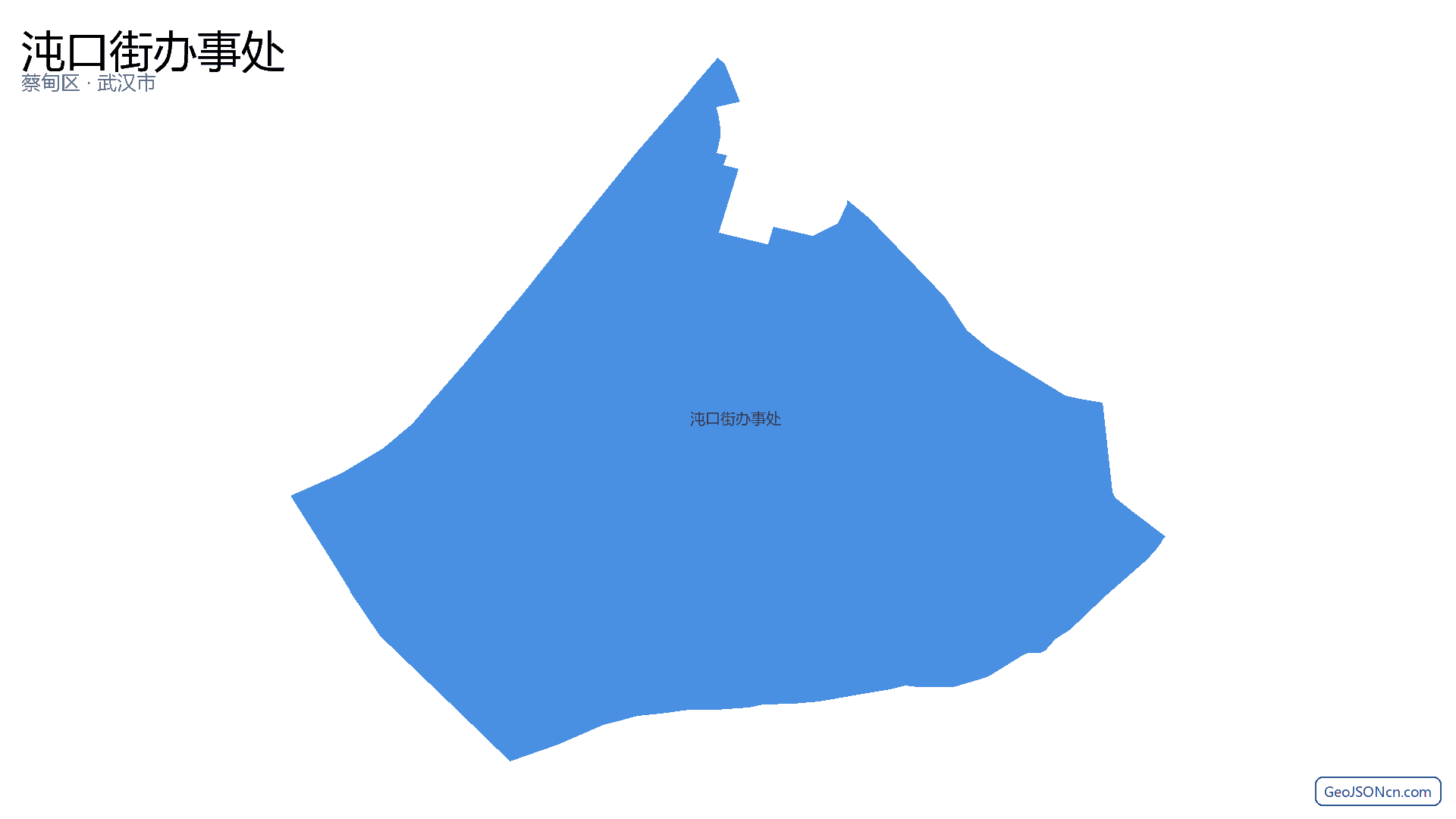 沌口街办事处行政区划边界地图(蔡甸区·武汉市),提供GeoJSON、SHP矢量边界数据下载及高清地图大图(PNG/JPG) - GeoJSONcn.com