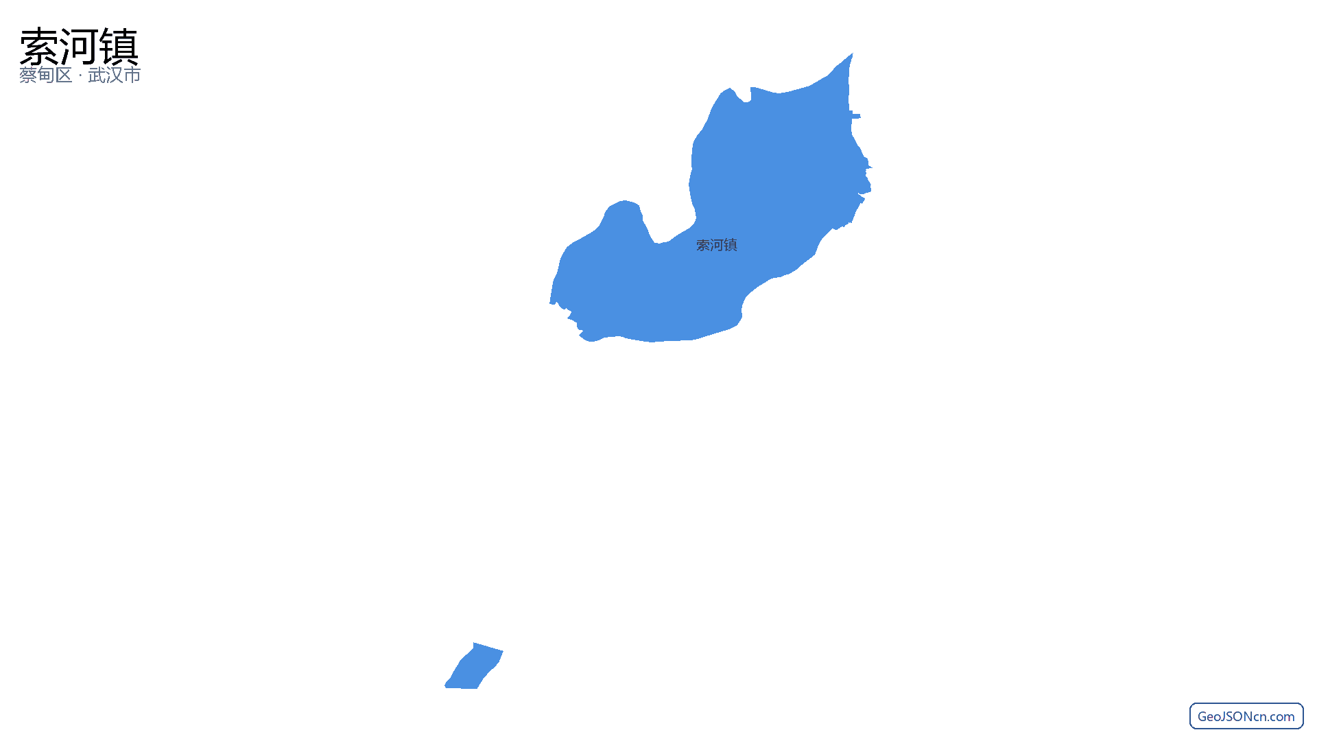 索河镇行政区划边界地图(蔡甸区·武汉市),提供GeoJSON、SHP矢量边界数据下载及高清地图大图(PNG/JPG) - GeoJSONcn.com