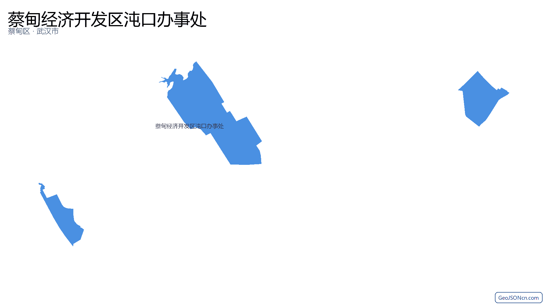 蔡甸经济开发区沌口办事处行政区划边界地图（蔡甸区·武汉市）,提供GeoJSON、SHP矢量边界数据下载及高清地图大图(PNG/JPG) - GeoJSONcn.com
