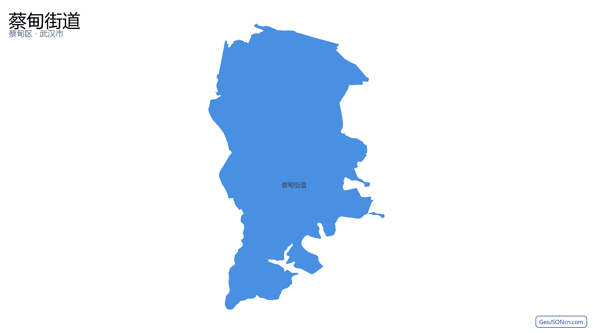 蔡甸街道行政区划边界地图(蔡甸区·武汉市),提供GeoJSON、SHP矢量边界数据下载及高清地图大图(PNG/JPG) - GeoJSONcn.com
