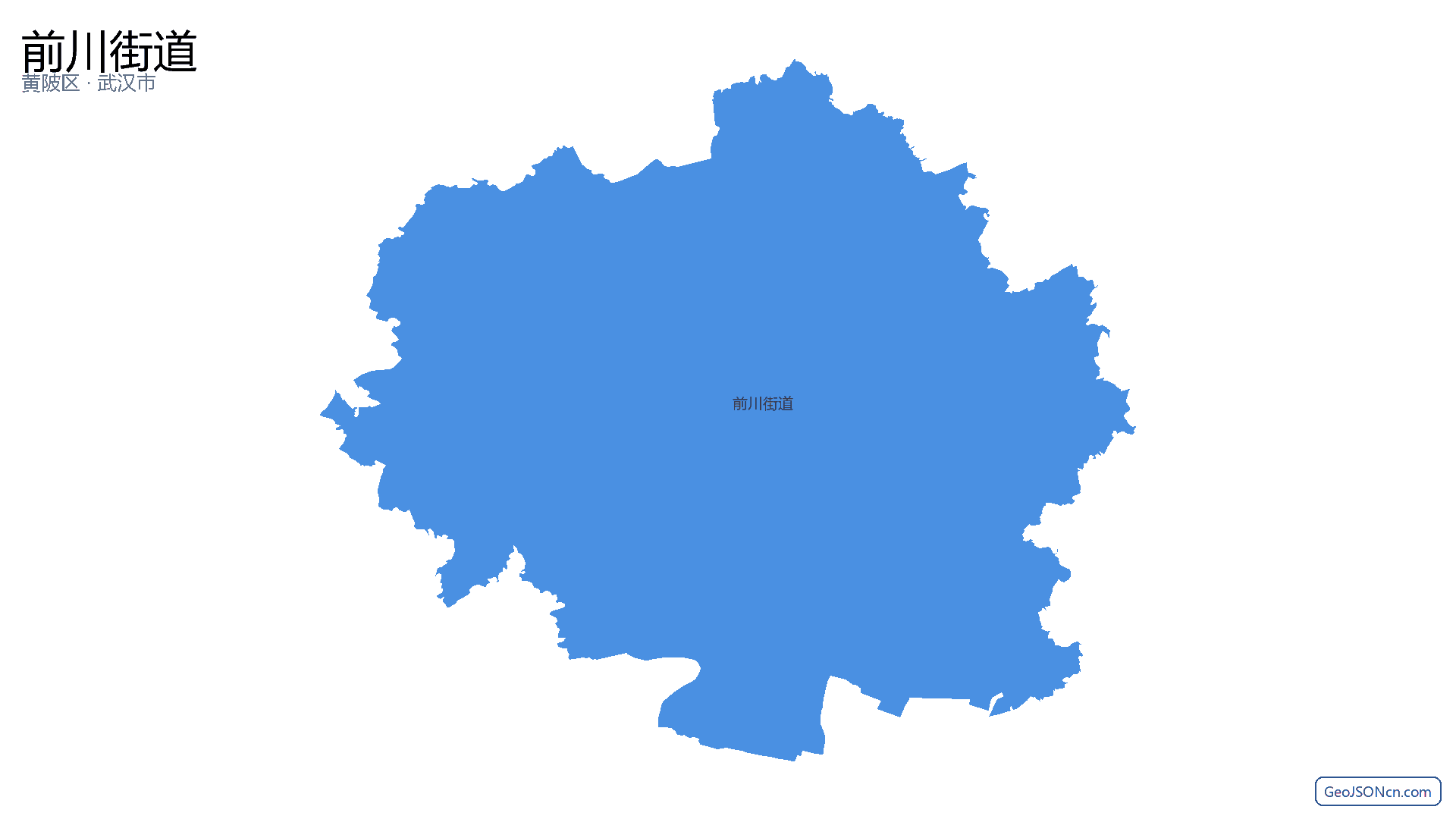 前川街道行政区划边界地图（黄陂区·武汉市）,提供GeoJSON、SHP矢量边界数据下载及高清地图大图(PNG/JPG) - GeoJSONcn.com