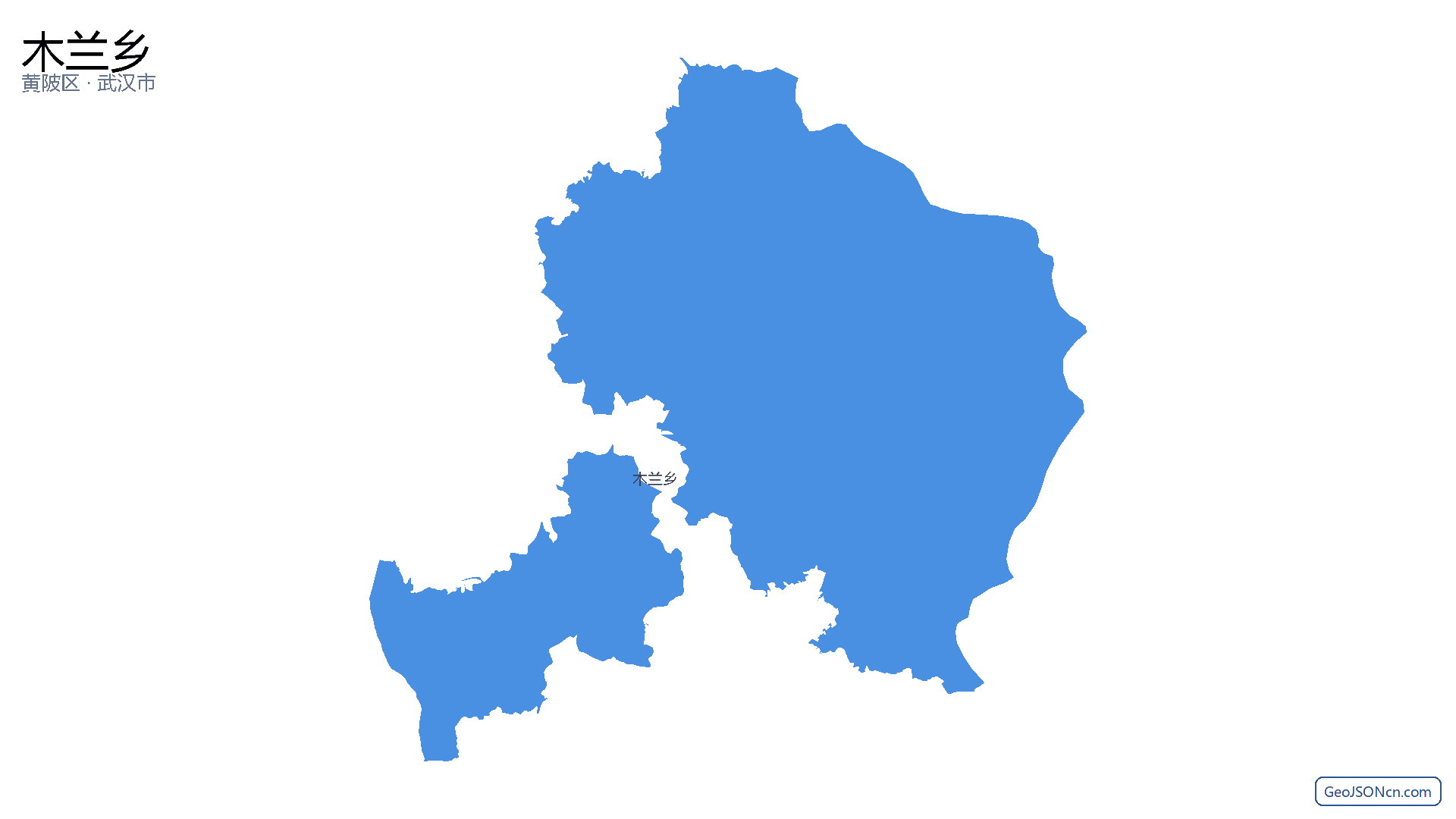 木兰乡行政区划边界地图（黄陂区·武汉市）,提供GeoJSON、SHP矢量边界数据下载及高清地图大图(PNG/JPG) - GeoJSONcn.com