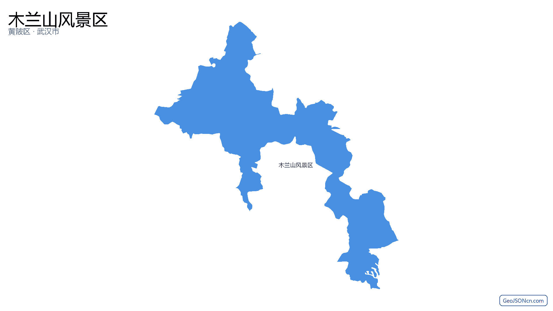 木兰山风景区行政区划边界地图（黄陂区·武汉市）,提供GeoJSON、SHP矢量边界数据下载及高清地图大图(PNG/JPG) - GeoJSONcn.com