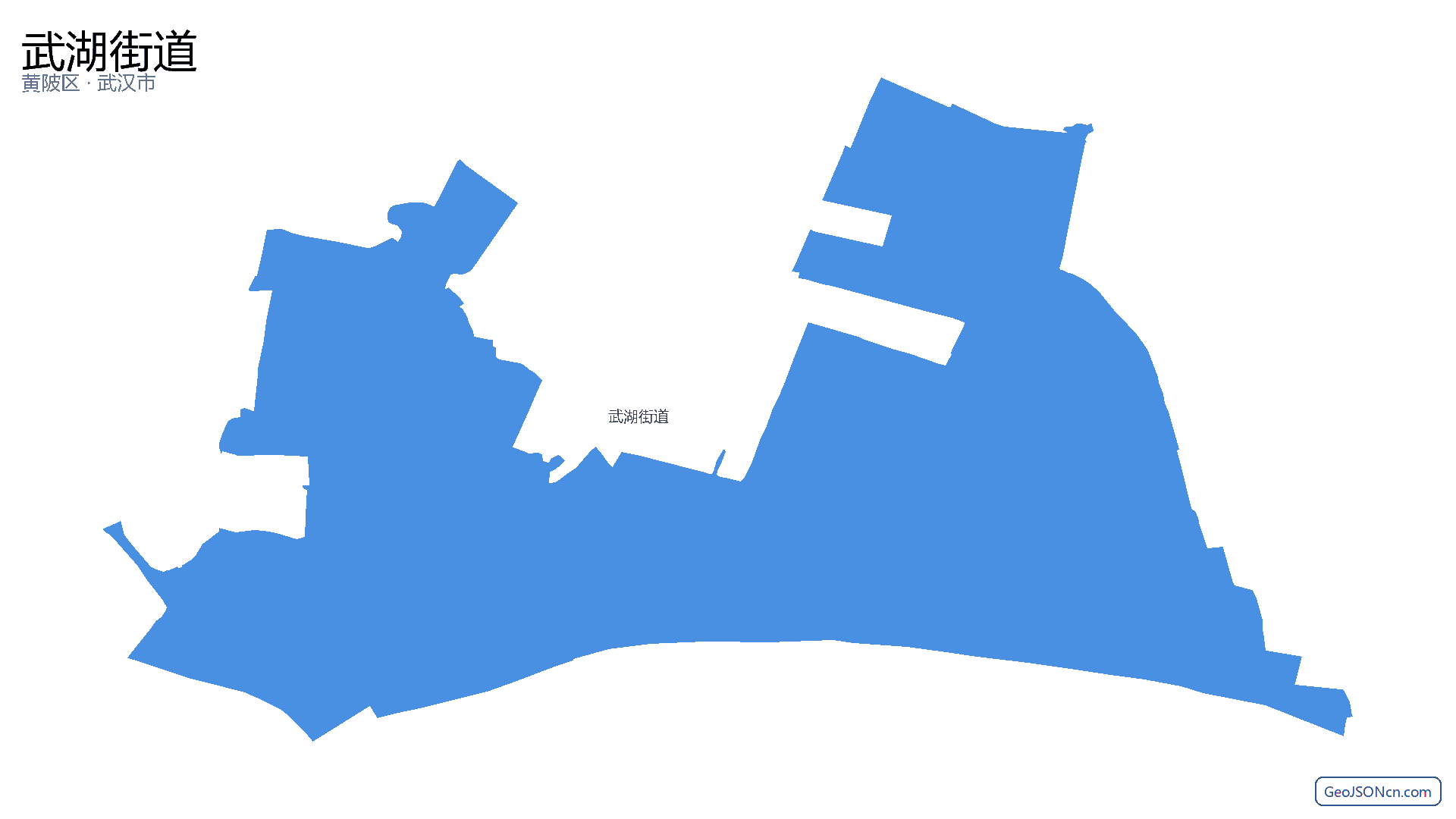 武湖街道行政区划边界地图(黄陂区·武汉市),提供GeoJSON、SHP矢量边界数据下载及高清地图大图(PNG/JPG) - GeoJSONcn.com