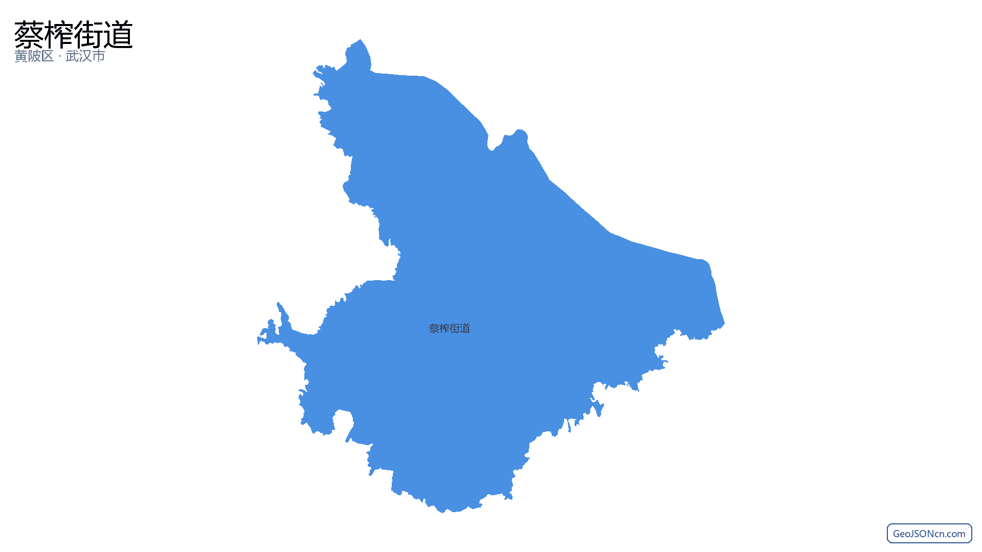 蔡榨街道行政区划边界地图（黄陂区·武汉市）,提供GeoJSON、SHP矢量边界数据下载及高清地图大图(PNG/JPG) - GeoJSONcn.com