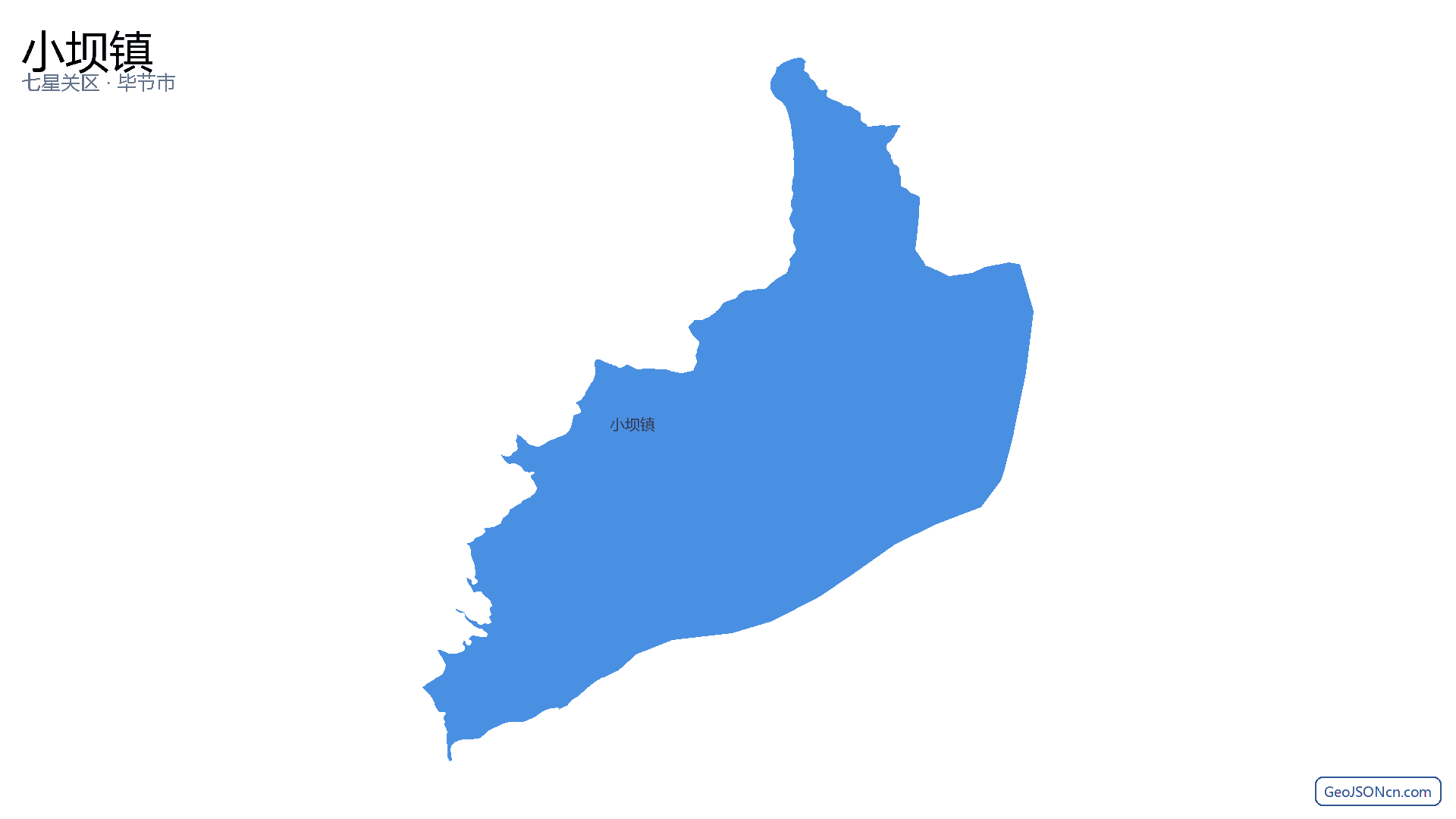 小坝镇行政区划边界地图（七星关区·毕节市）,提供GeoJSON、SHP矢量边界数据下载及高清地图大图(PNG/JPG) - GeoJSONcn.com