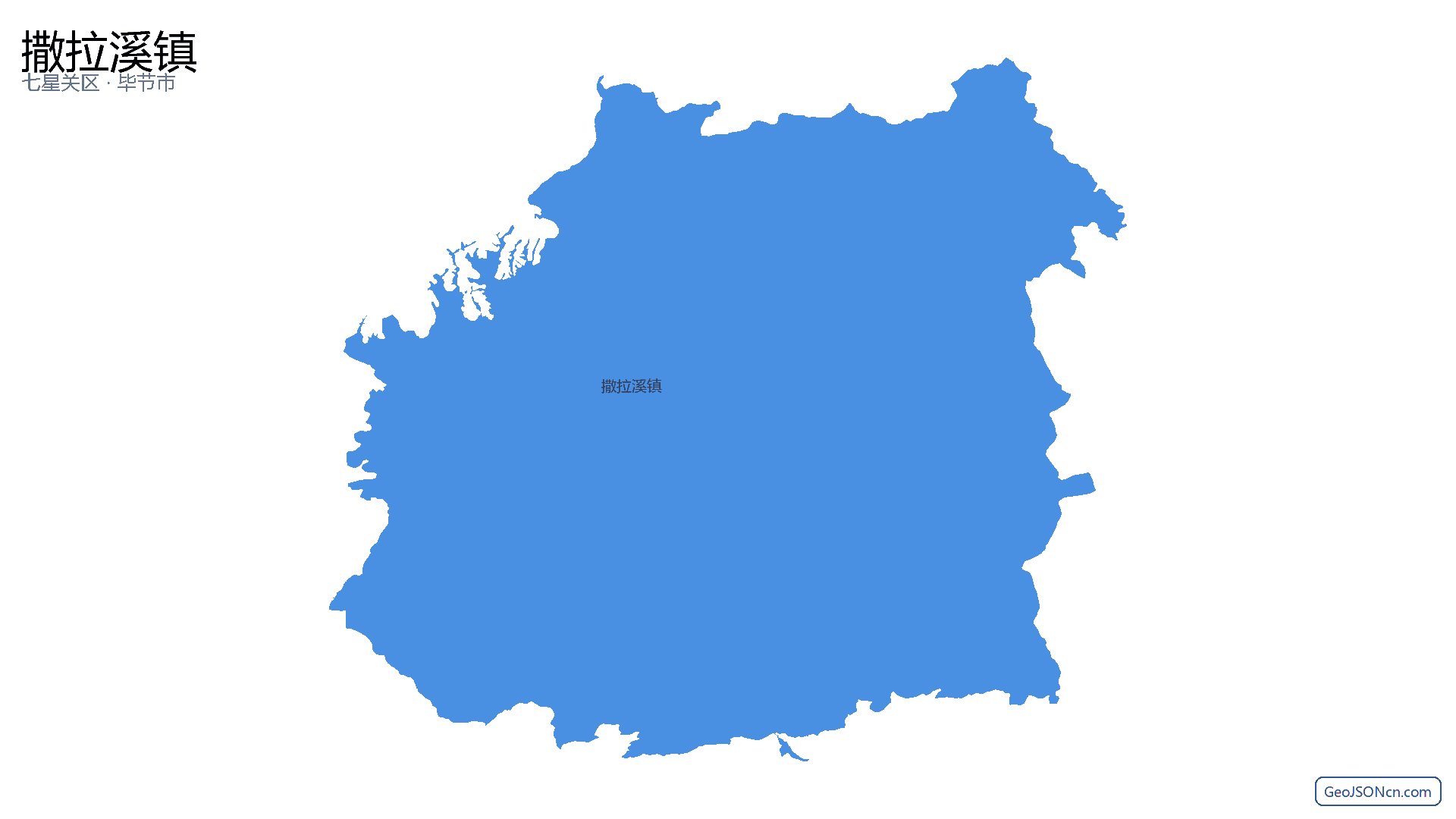 撒拉溪镇行政区划边界地图（七星关区·毕节市）,提供GeoJSON、SHP矢量边界数据下载及高清地图大图(PNG/JPG) - GeoJSONcn.com