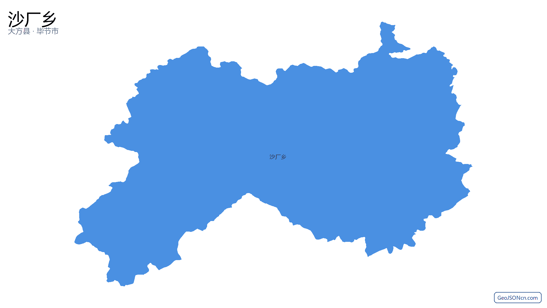 沙厂乡行政区划边界地图（大方县·毕节市）,提供GeoJSON、SHP矢量边界数据下载及高清地图大图(PNG/JPG) - GeoJSONcn.com