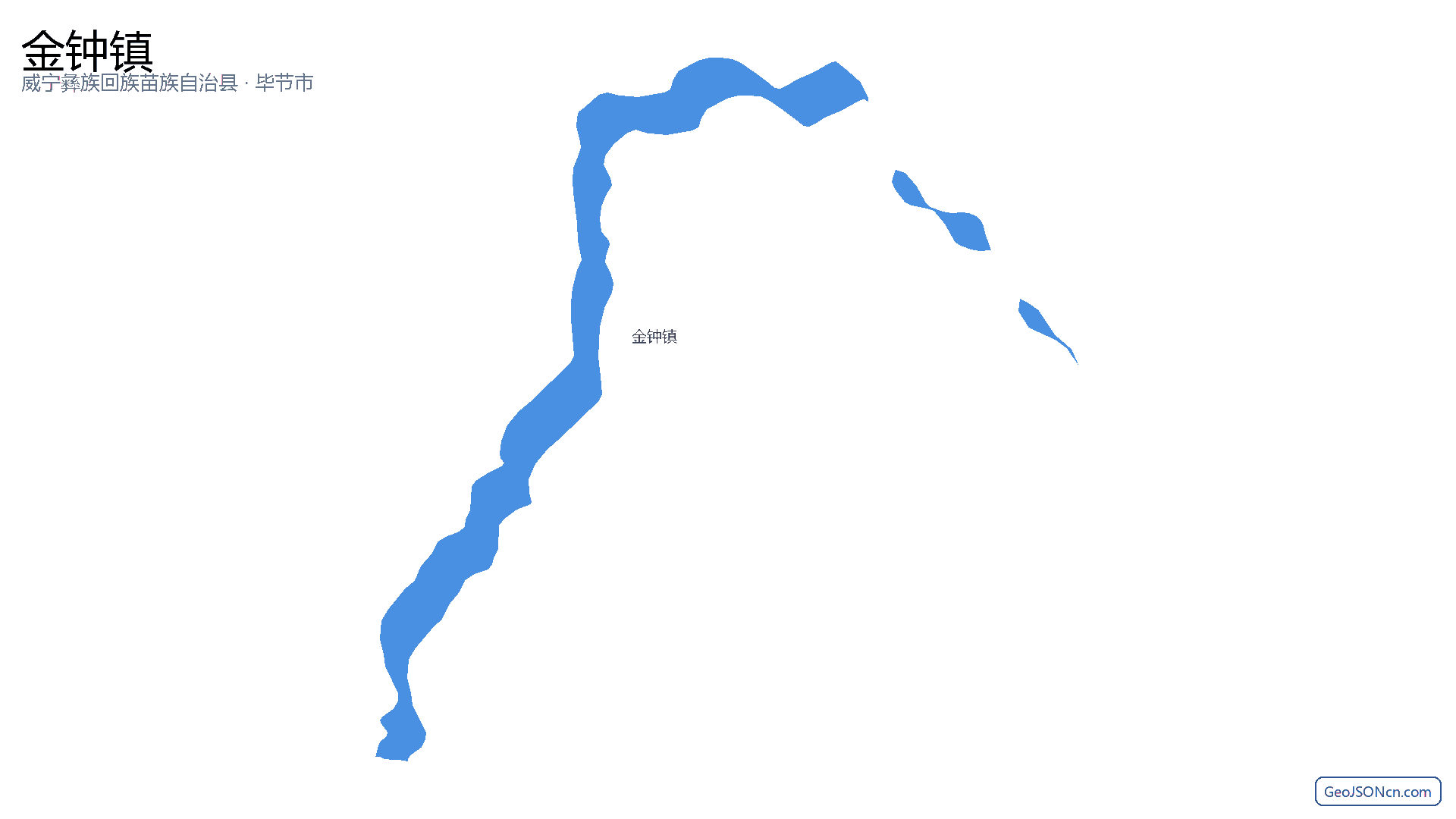 金钟镇行政区划边界地图(威宁彝族回族苗族自治县·毕节市),提供GeoJSON、SHP矢量边界数据下载及高清地图大图(PNG/JPG) - GeoJSONcn.com