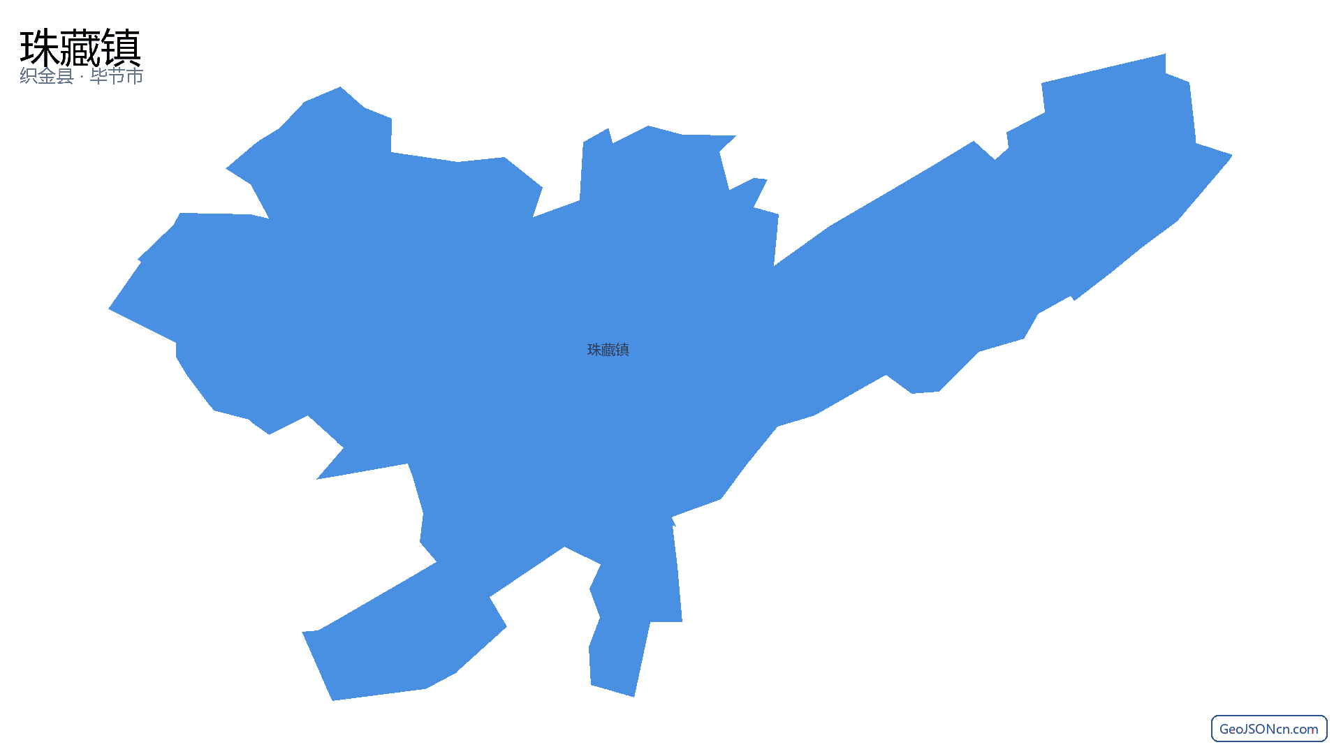 珠藏镇行政区划边界地图（织金县·毕节市）,提供GeoJSON、SHP矢量边界数据下载及高清地图大图(PNG/JPG) - GeoJSONcn.com