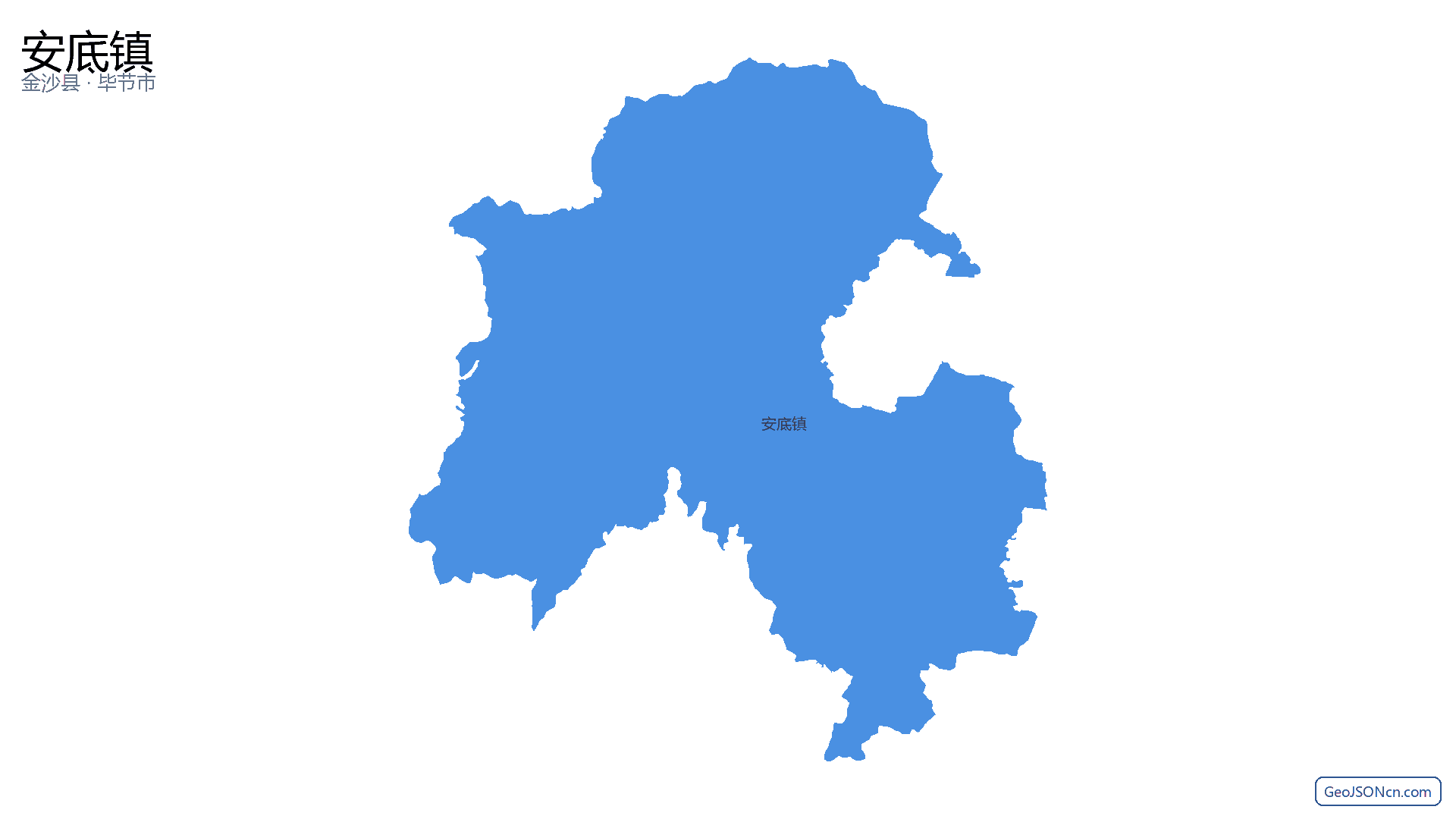 安底镇行政区划边界地图（金沙县·毕节市）,提供GeoJSON、SHP矢量边界数据下载及高清地图大图(PNG/JPG) - GeoJSONcn.com