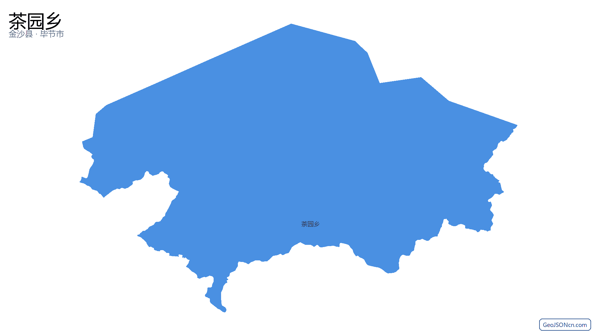 茶园乡行政区划边界地图（金沙县·毕节市）,提供GeoJSON、SHP矢量边界数据下载及高清地图大图(PNG/JPG) - GeoJSONcn.com