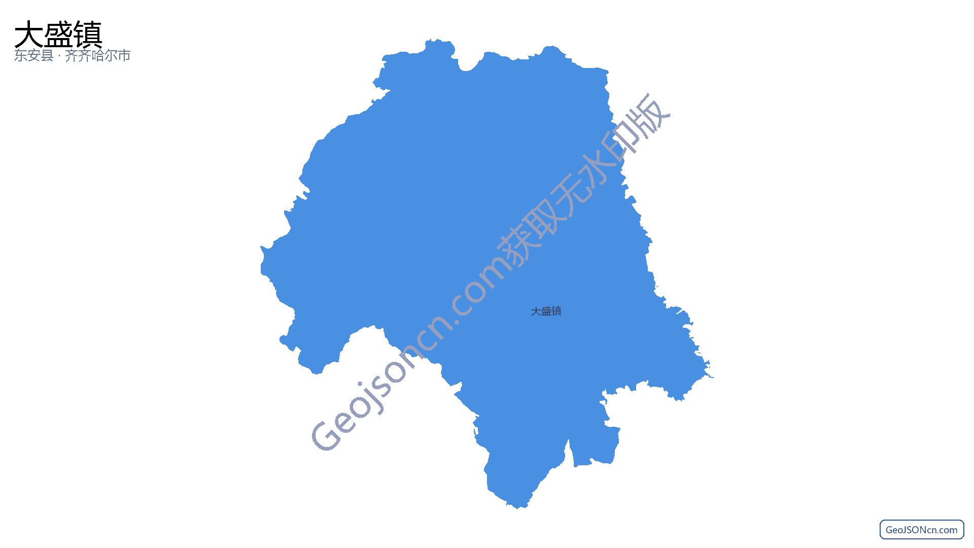 大盛镇行政区划边界地图(东安县·永州市),提供GeoJSON、SHP矢量边界数据下载及高清地图大图(PNG/JPG) - GeoJSONcn.com