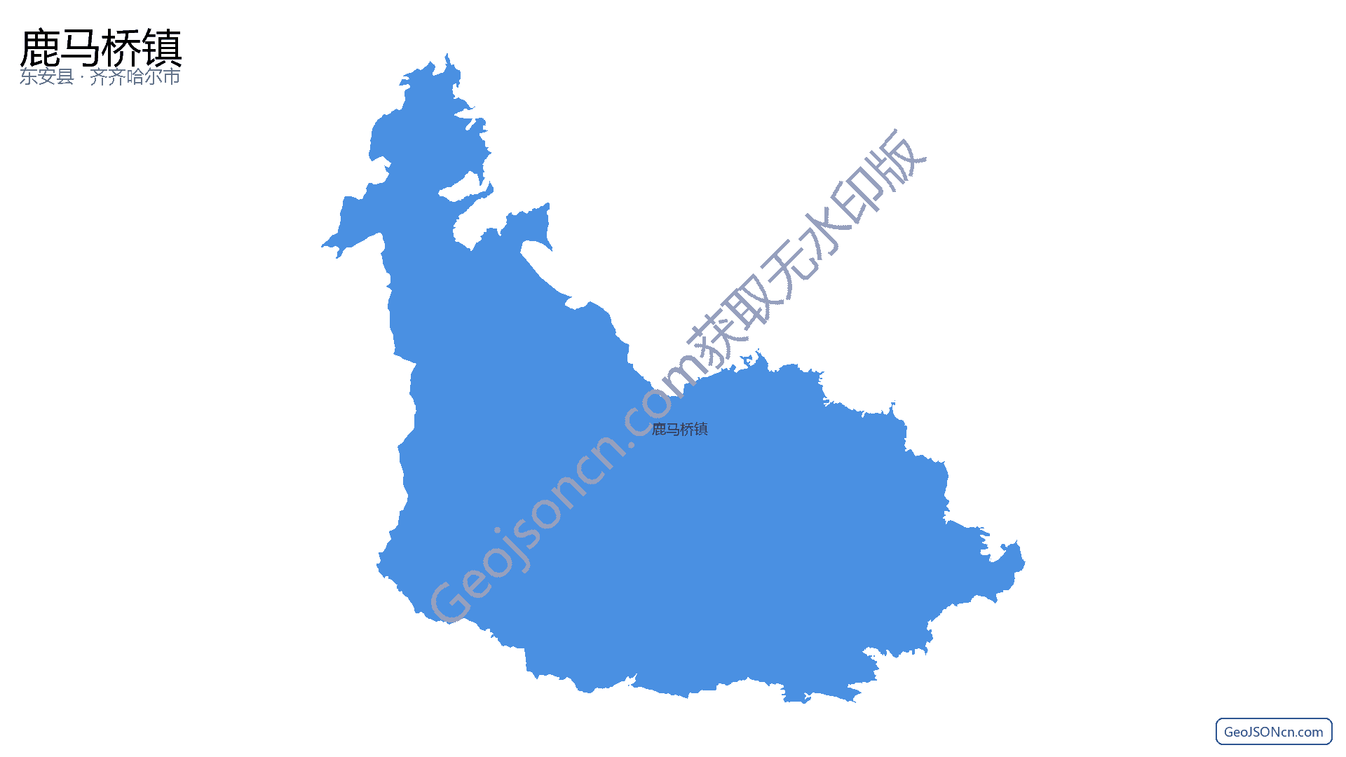 鹿马桥镇行政区划边界地图（东安县·永州市）,提供GeoJSON、SHP矢量边界数据下载及高清地图大图(PNG/JPG) - GeoJSONcn.com