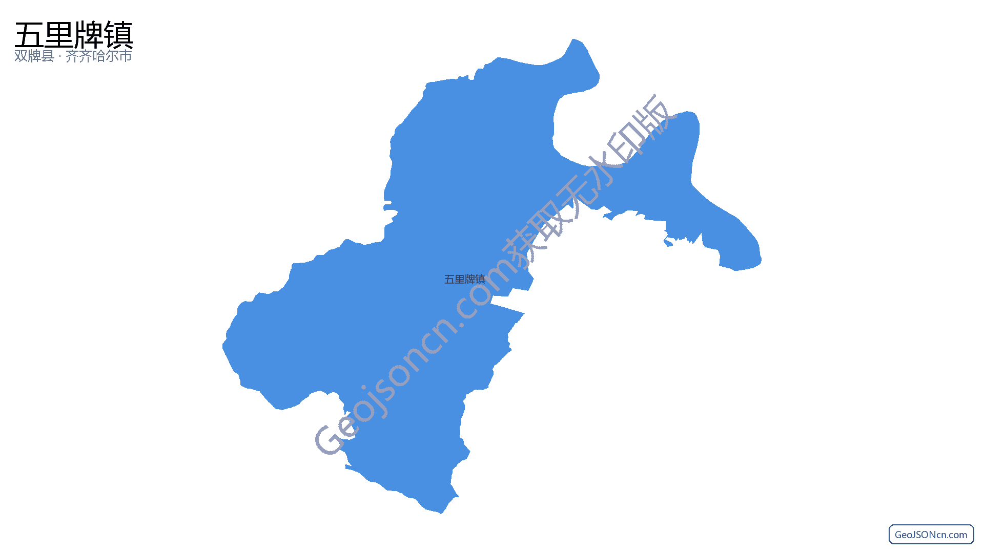 五里牌镇行政区划边界地图(双牌县·永州市),提供GeoJSON、SHP矢量边界数据下载及高清地图大图(PNG/JPG) - GeoJSONcn.com