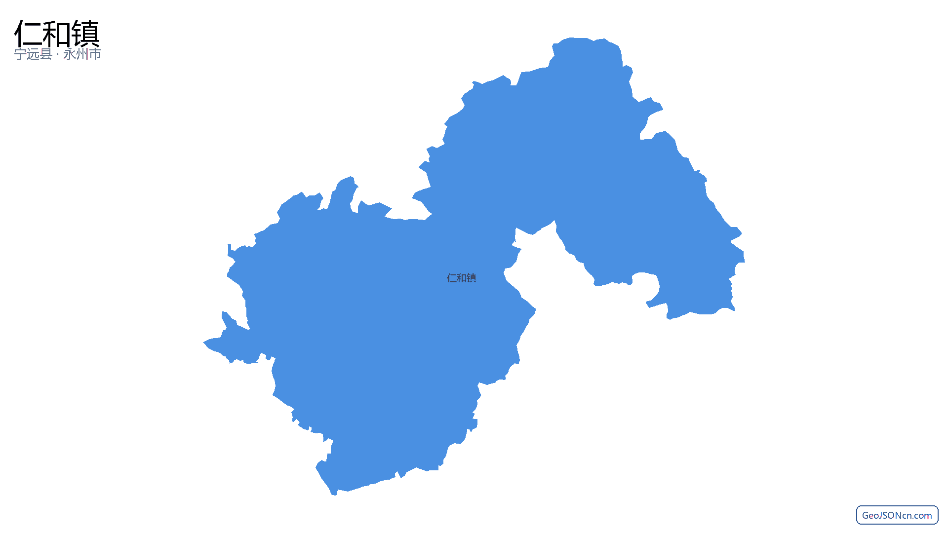 仁和镇行政区划边界地图(宁远县·永州市),提供GeoJSON、SHP矢量边界数据下载及高清地图大图(PNG/JPG) - GeoJSONcn.com