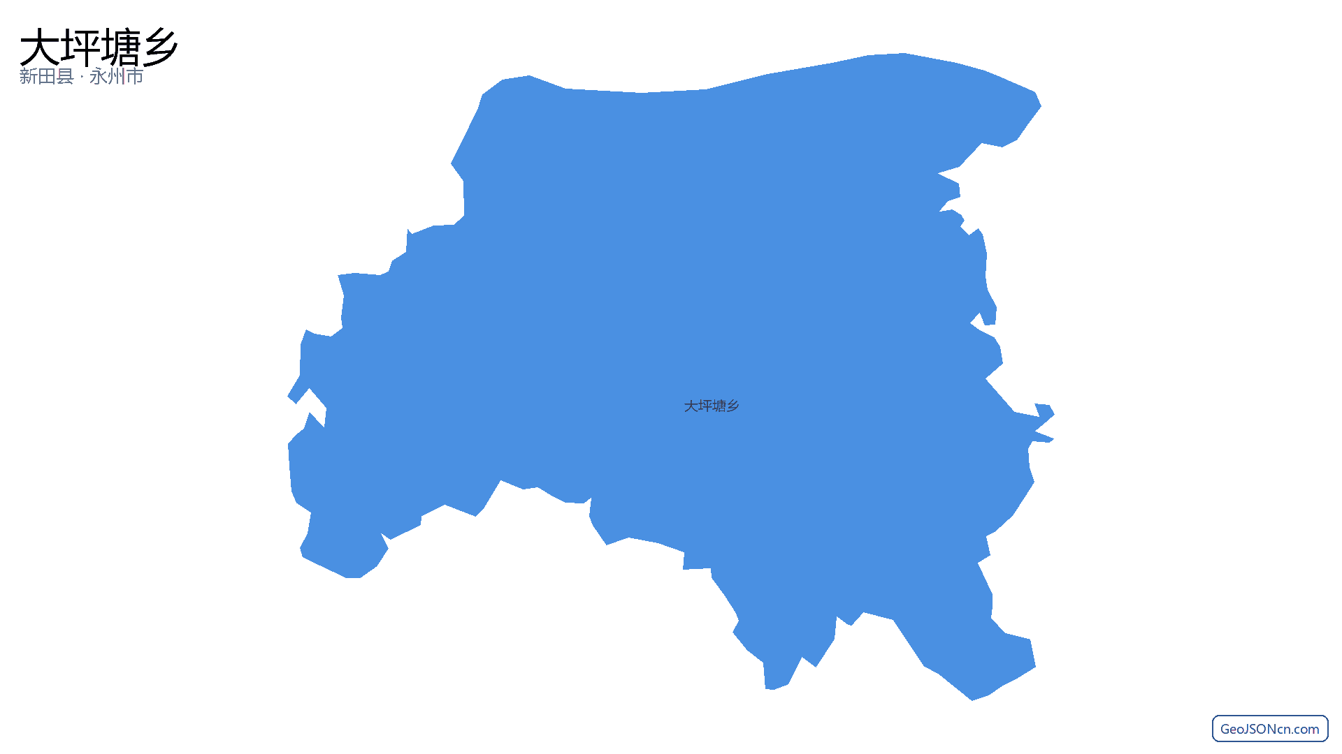 大坪塘乡行政区划边界地图（新田县·永州市）,提供GeoJSON、SHP矢量边界数据下载及高清地图大图(PNG/JPG) - GeoJSONcn.com