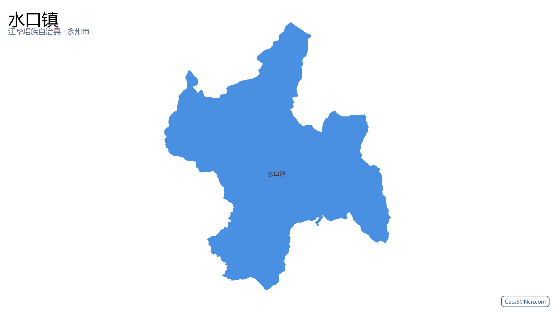 水口镇行政区划边界地图（江华瑶族自治县·永州市）,提供GeoJSON、SHP矢量边界数据下载及高清地图大图(PNG/JPG) - GeoJSONcn.com