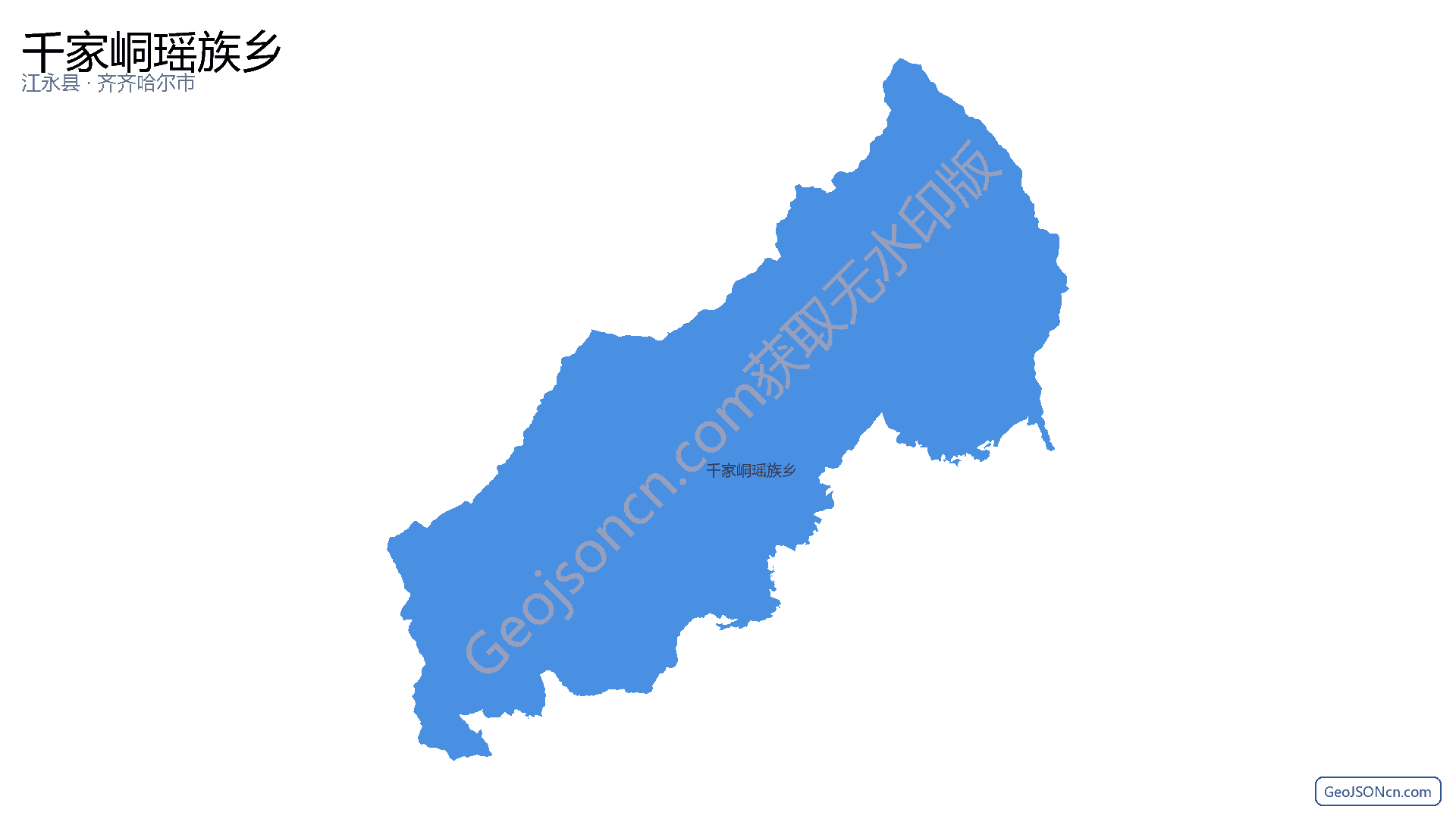 千家峒瑶族乡行政区划边界地图(江永县·永州市),提供GeoJSON、SHP矢量边界数据下载及高清地图大图(PNG/JPG) - GeoJSONcn.com