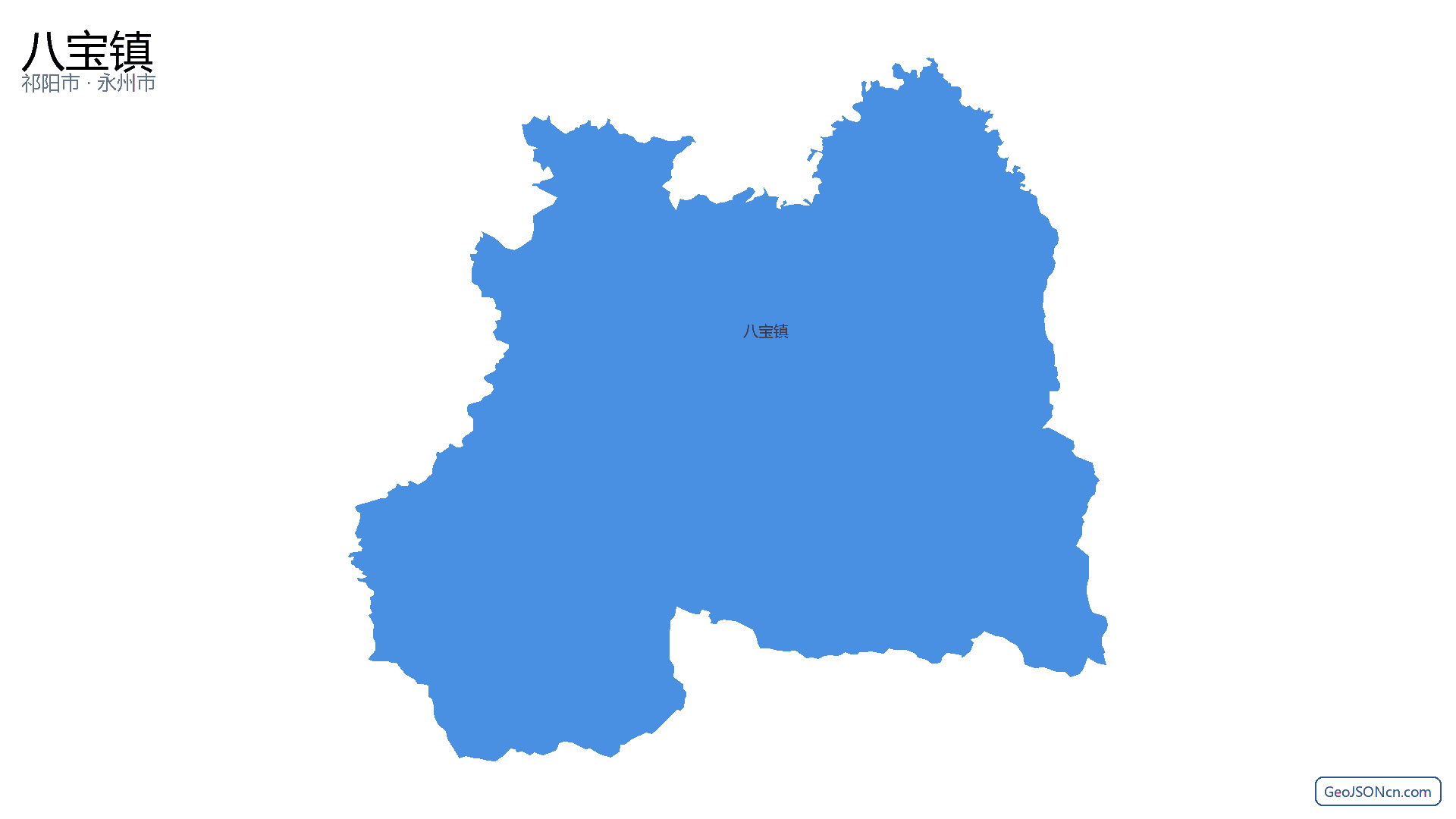 八宝镇行政区划边界地图（祁阳市·永州市）,提供GeoJSON、SHP矢量边界数据下载及高清地图大图(PNG/JPG) - GeoJSONcn.com